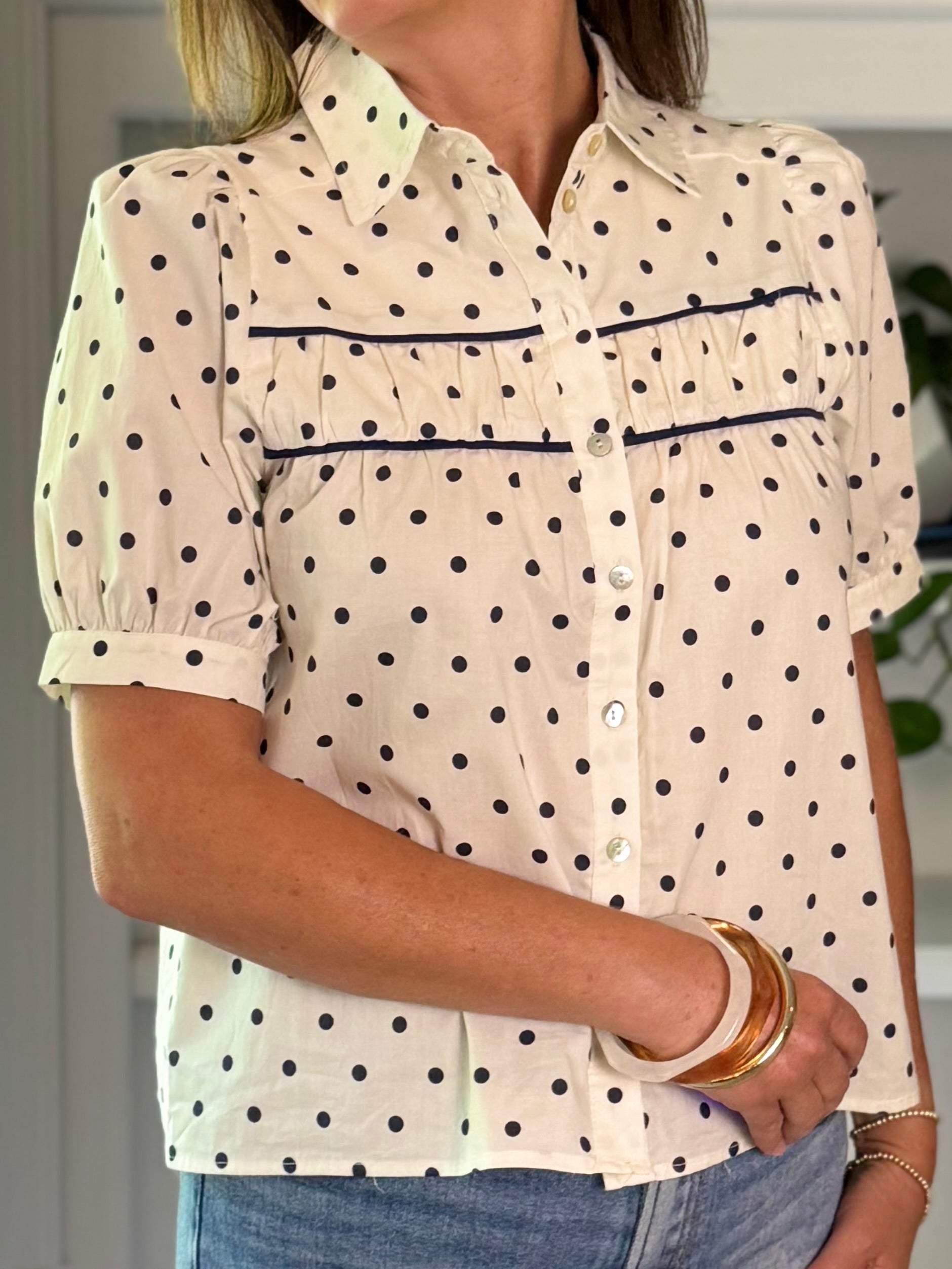 Parisian Polka Dot Top
