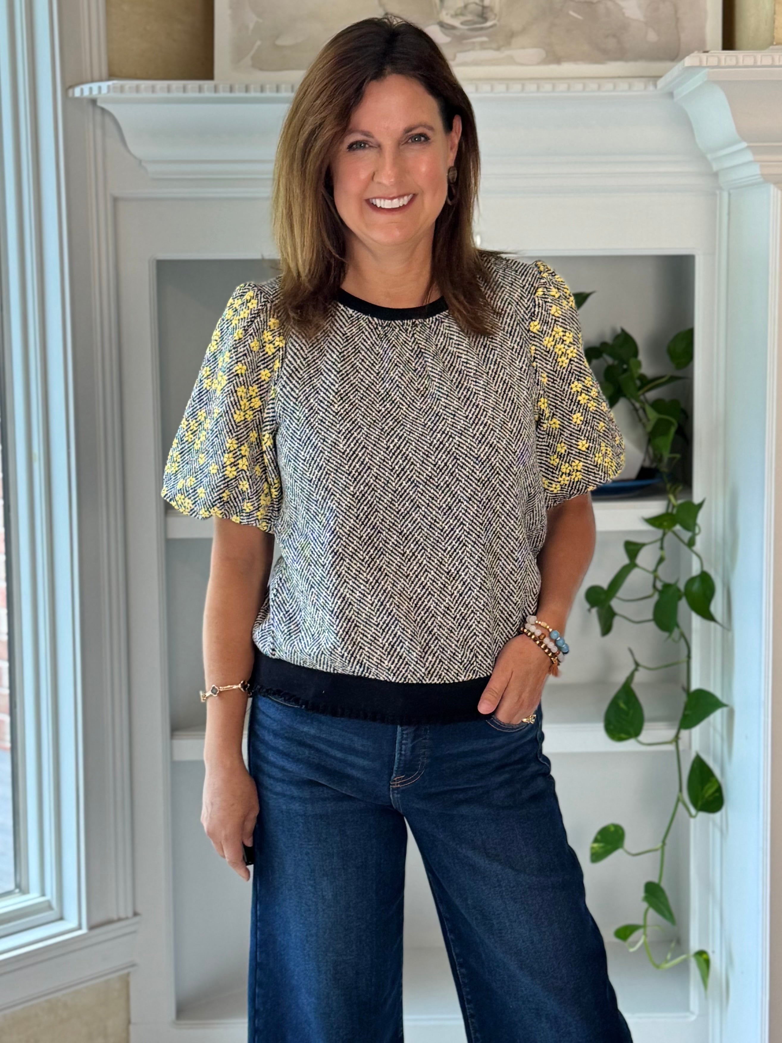 Morning Meadow Tweed Top