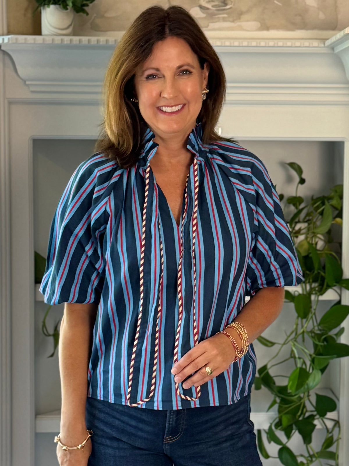THML Making Waves Striped Tie Top