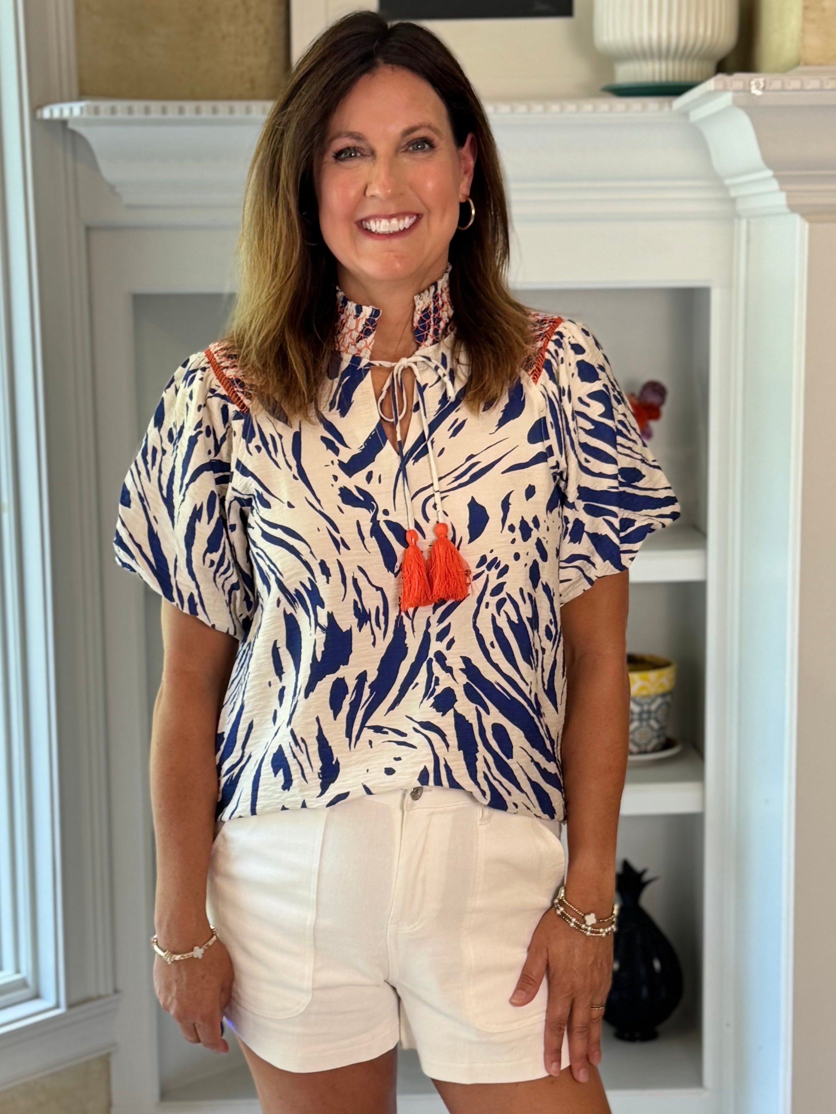 Blue Crush Tassel Top