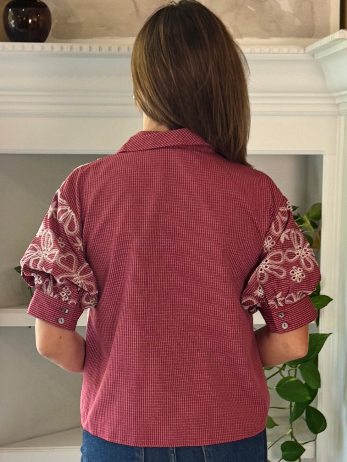 Pick Me Embroidered Eyelet Top