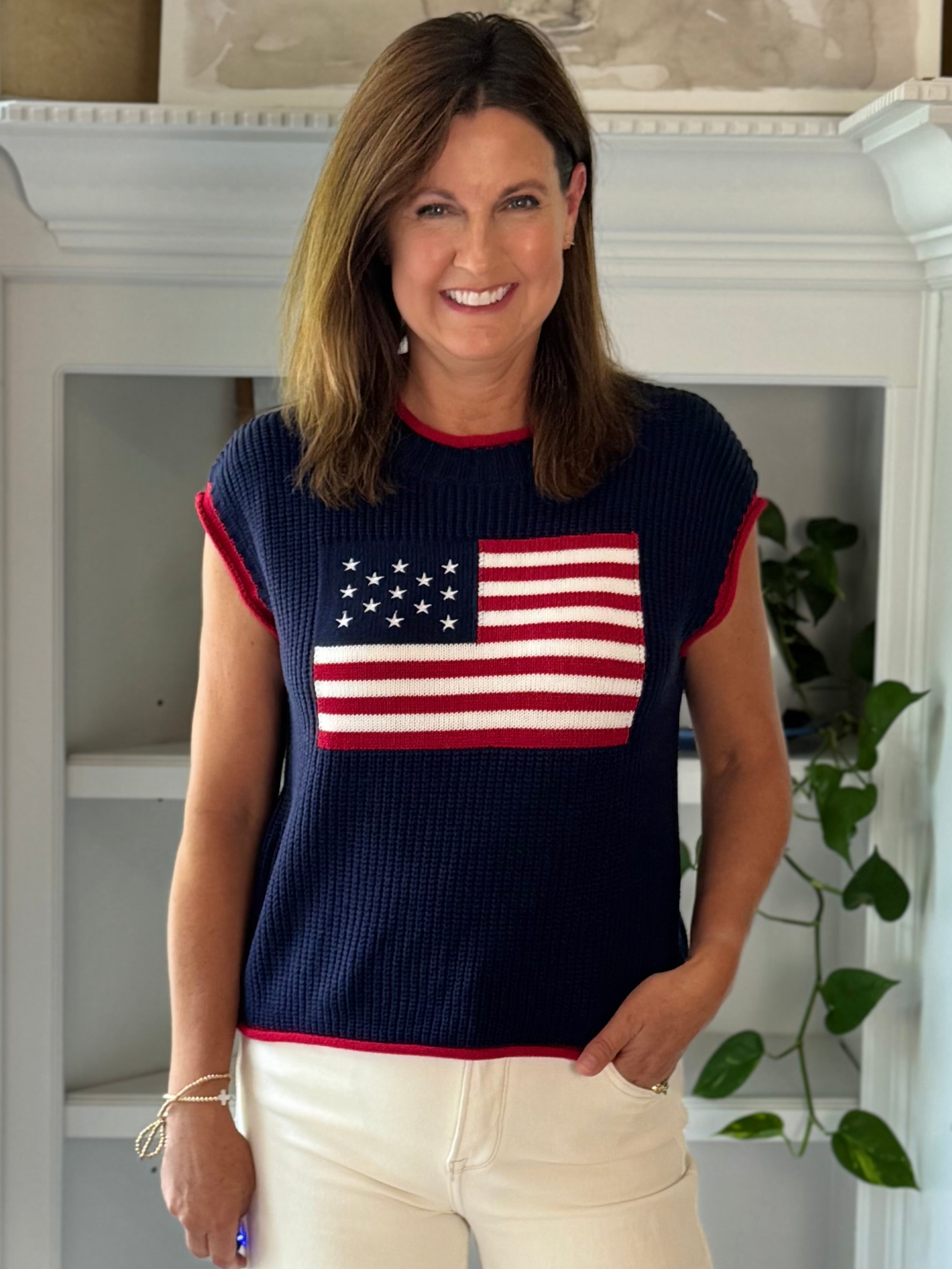 Stars & Stripes Knit Top - Navy