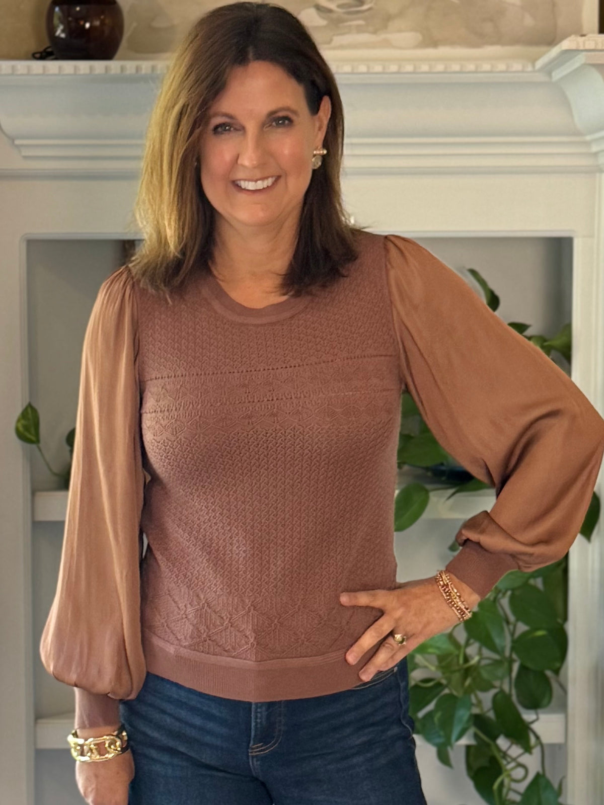 Current Air Elevated Detail Sweater - Mocha