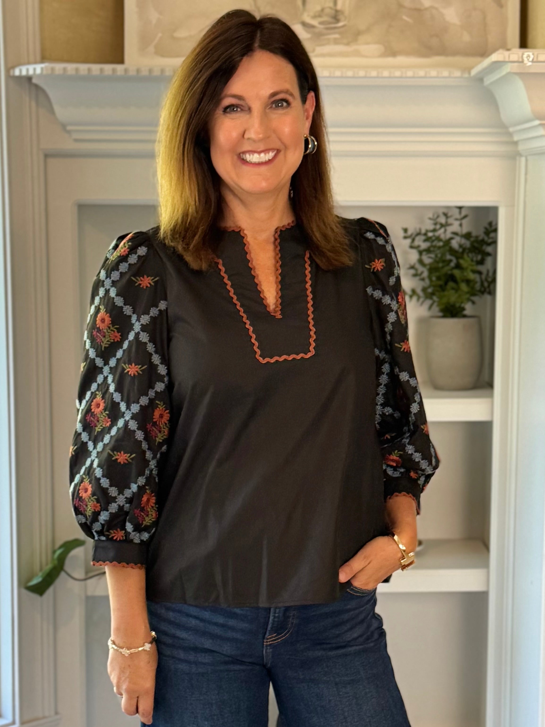 Copper Moon Embroidered Top