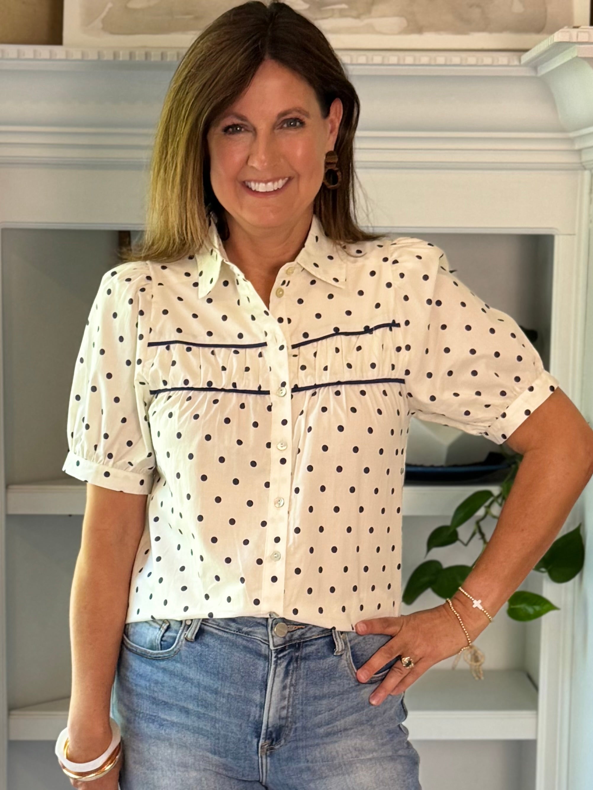 Parisian Polka Dot Top