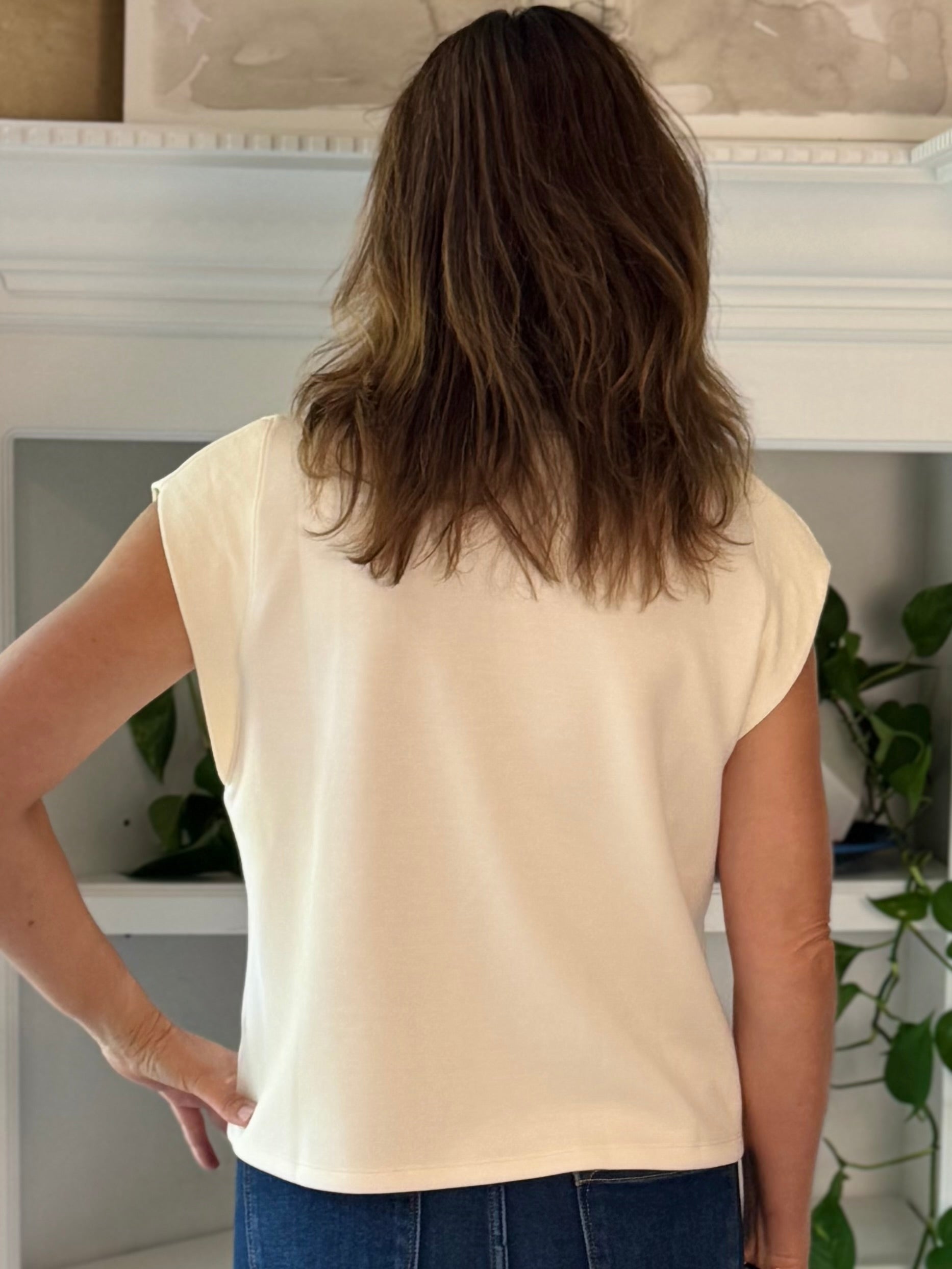 Essential Cap Sleeve Top - Ecru
