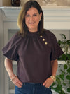 THML Signature Top - Brown Faux Suede