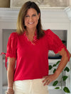 Scalloped Grace Top - Red