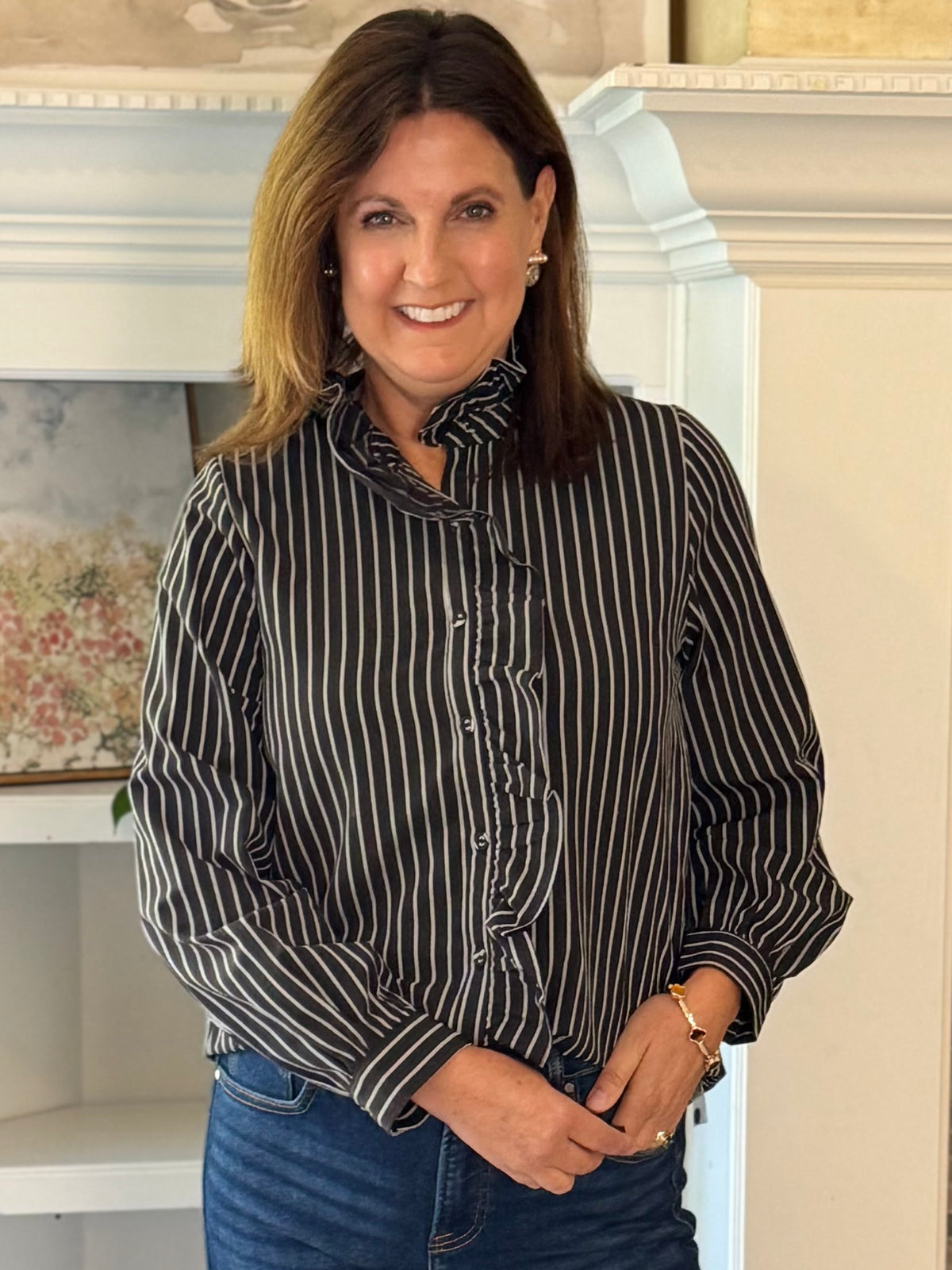 Between the Lines Striped Blouse