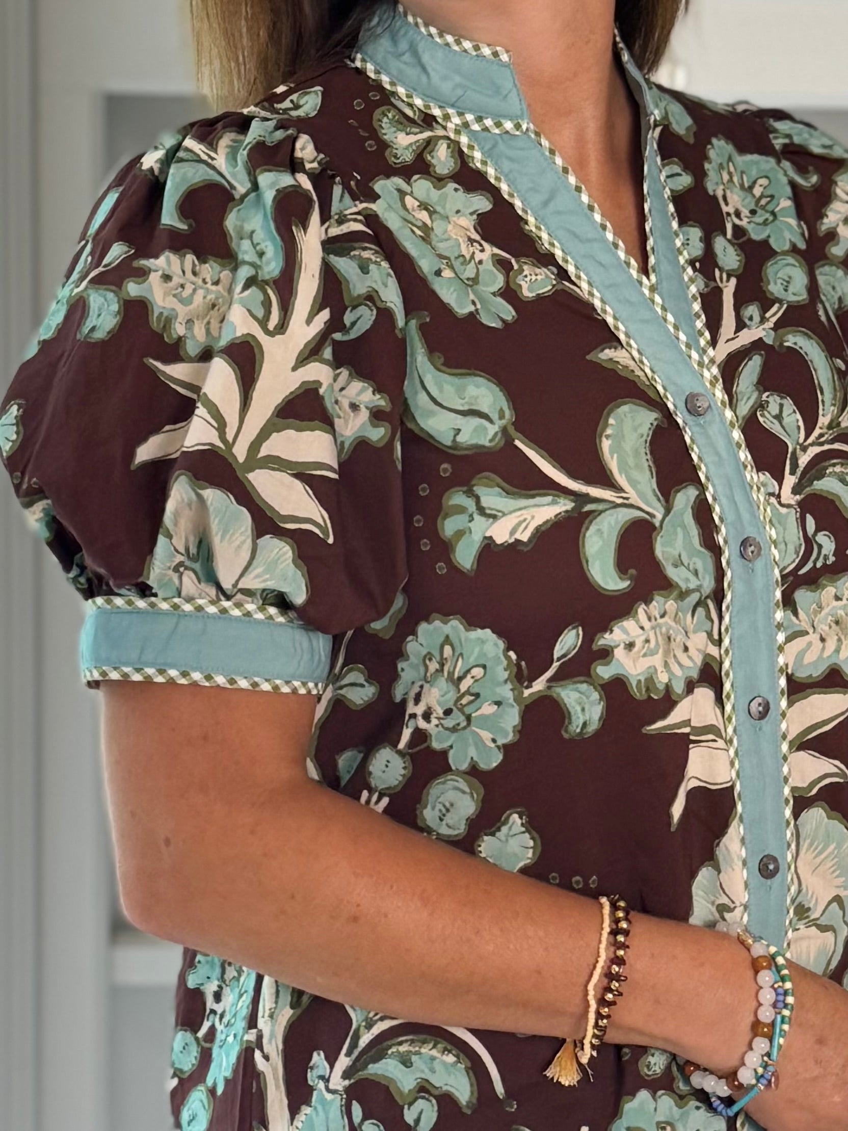 Mocha Garden Floral Top