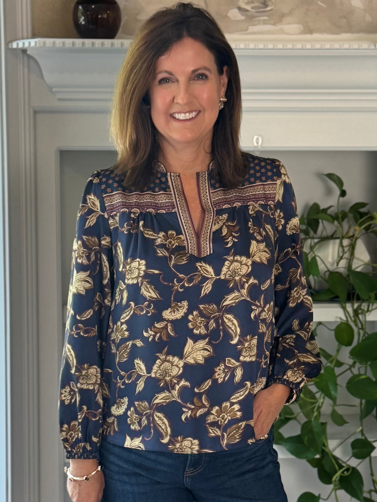 Current Air Signature Style Floral Blouse