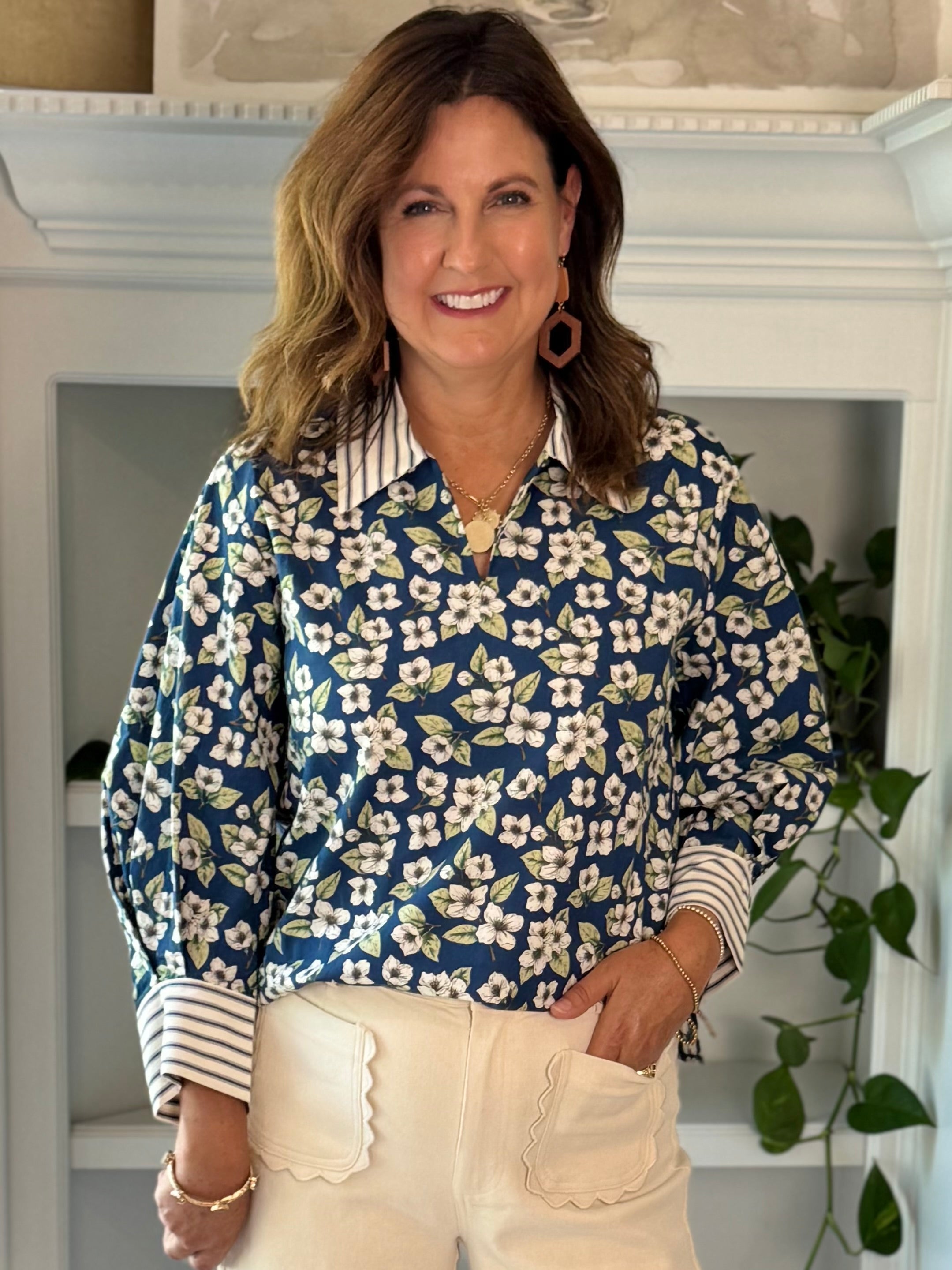 Blue Skies Floral Top