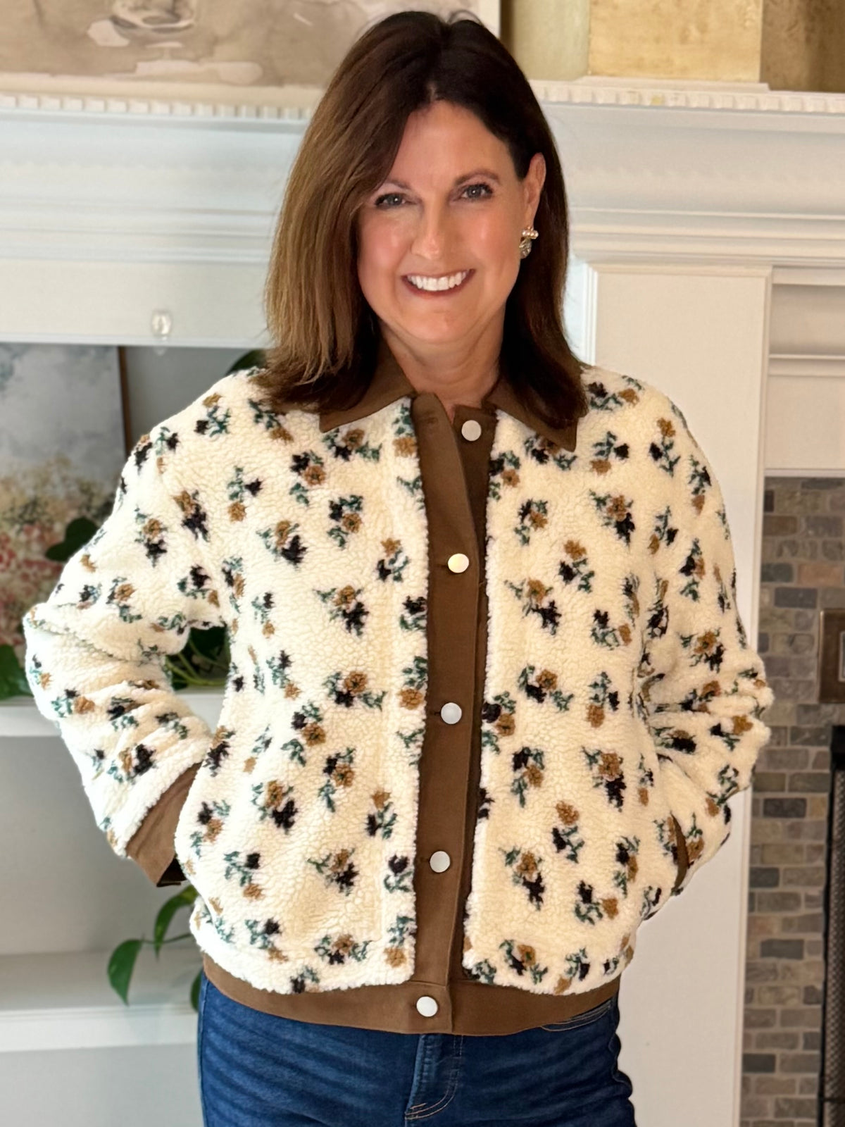 Cozy in Bloom Sherpa Jacket