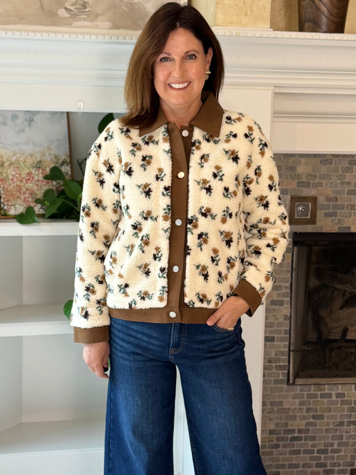Cozy in Bloom Sherpa Jacket