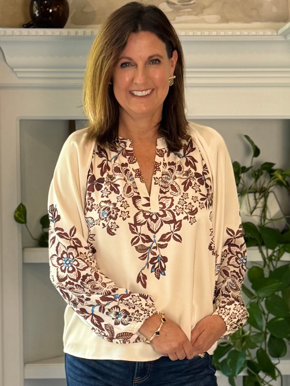 Current Air Work of Art Floral Blouse