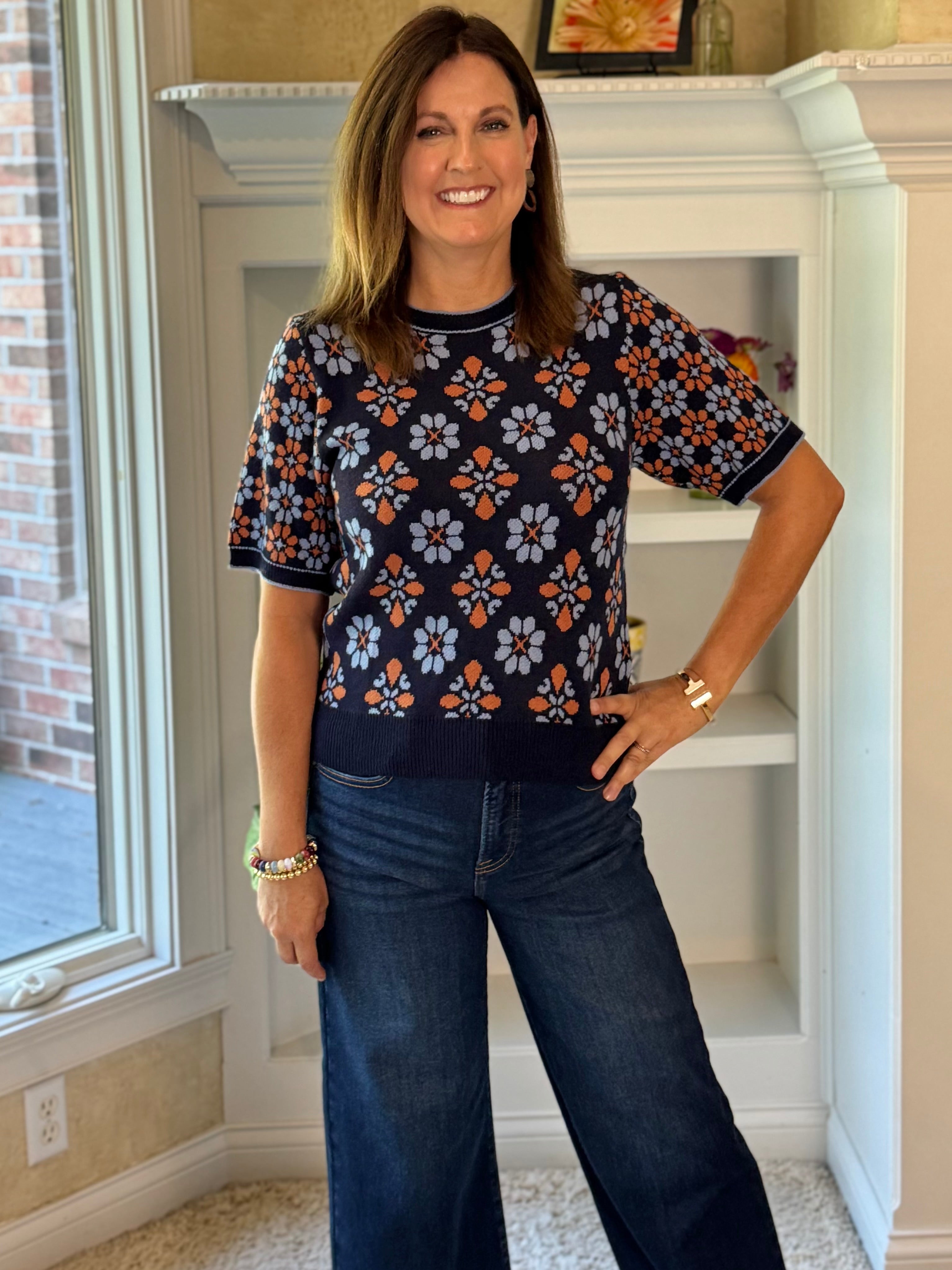 Mosaic Knit Top
