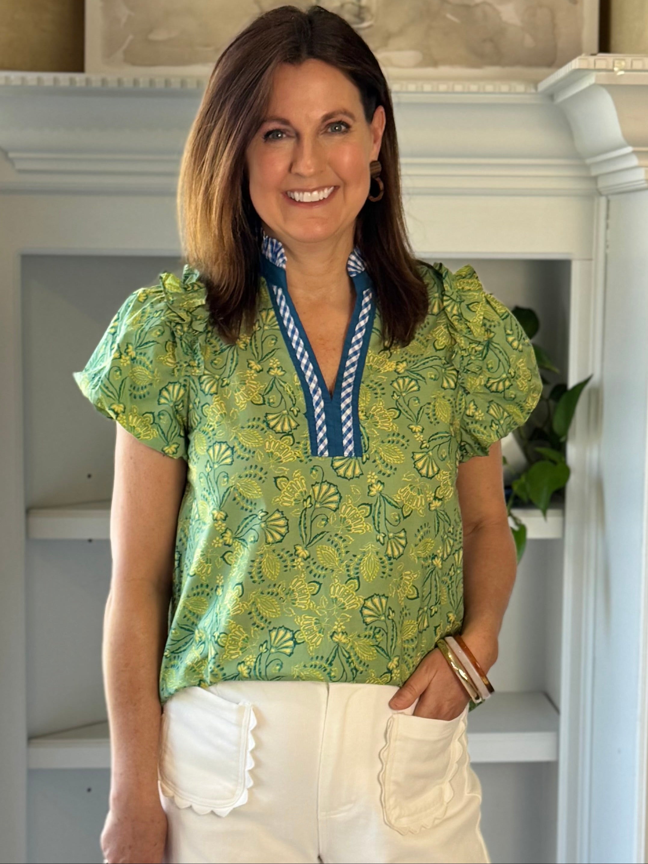 Contrast Charm Top - Matcha