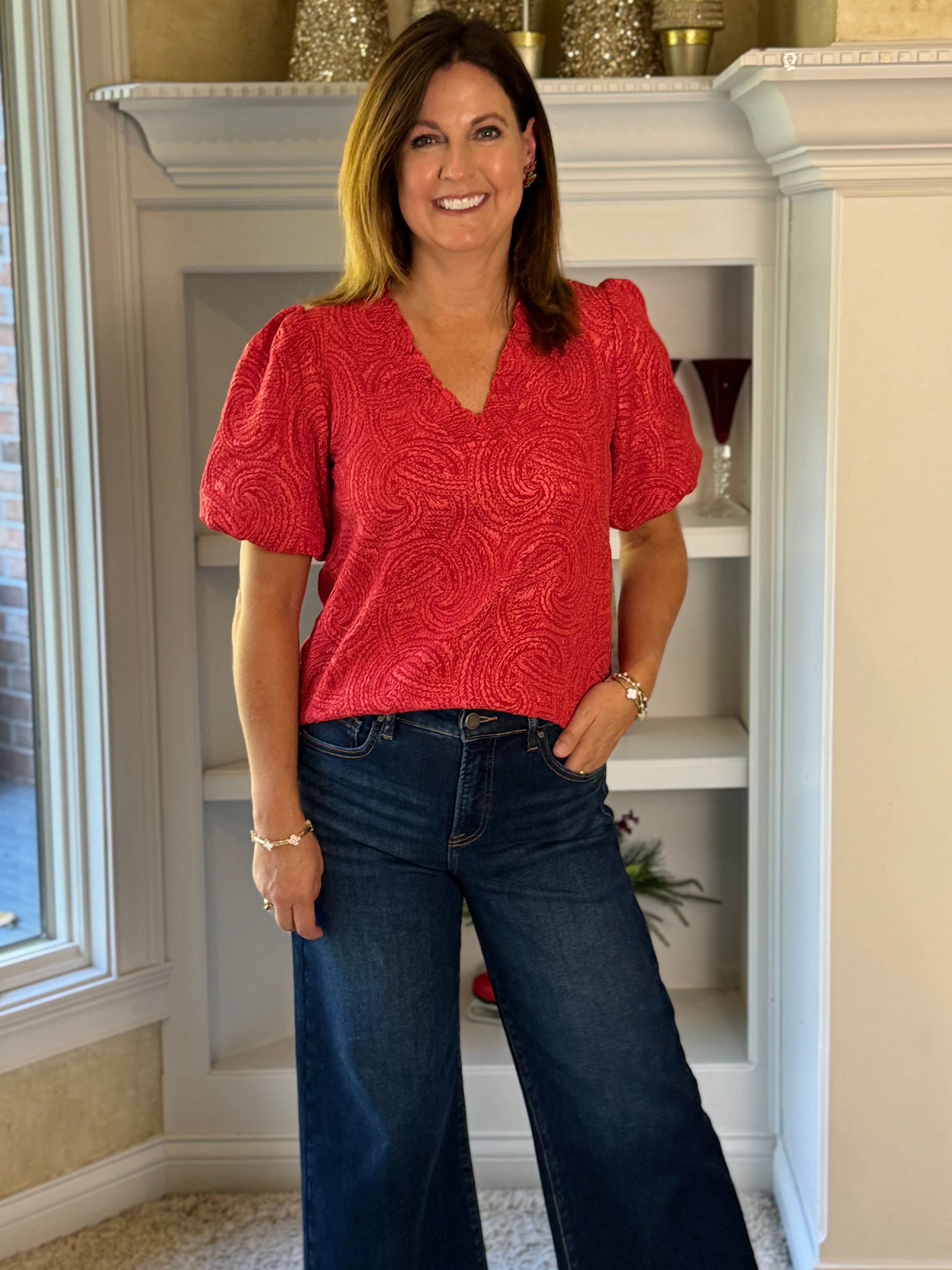 Crimson Swirl Blouse