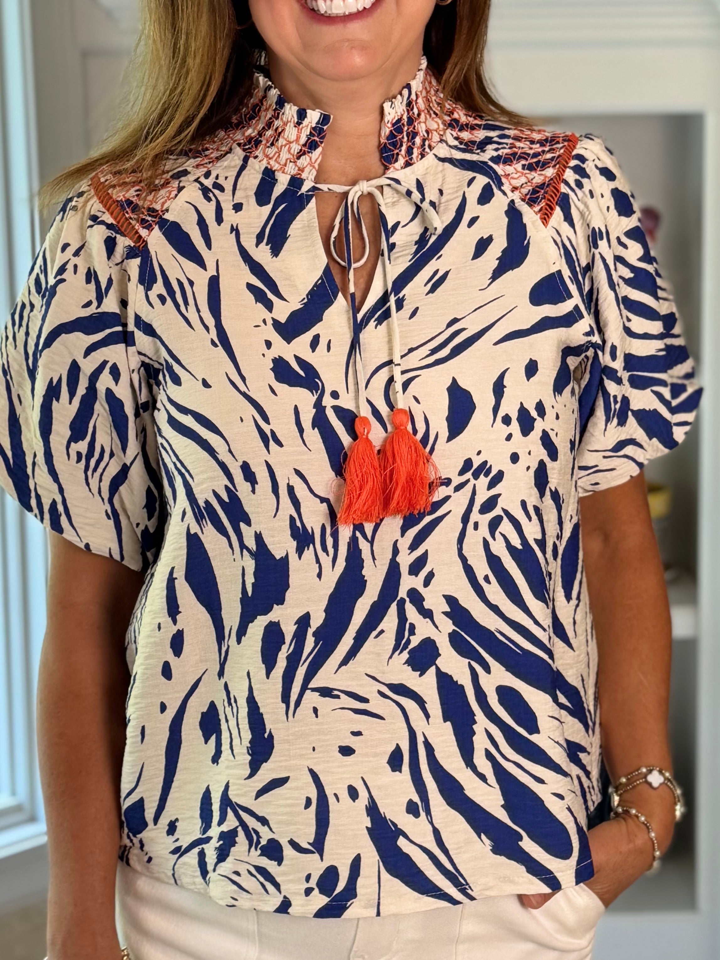Blue Crush Tassel Top