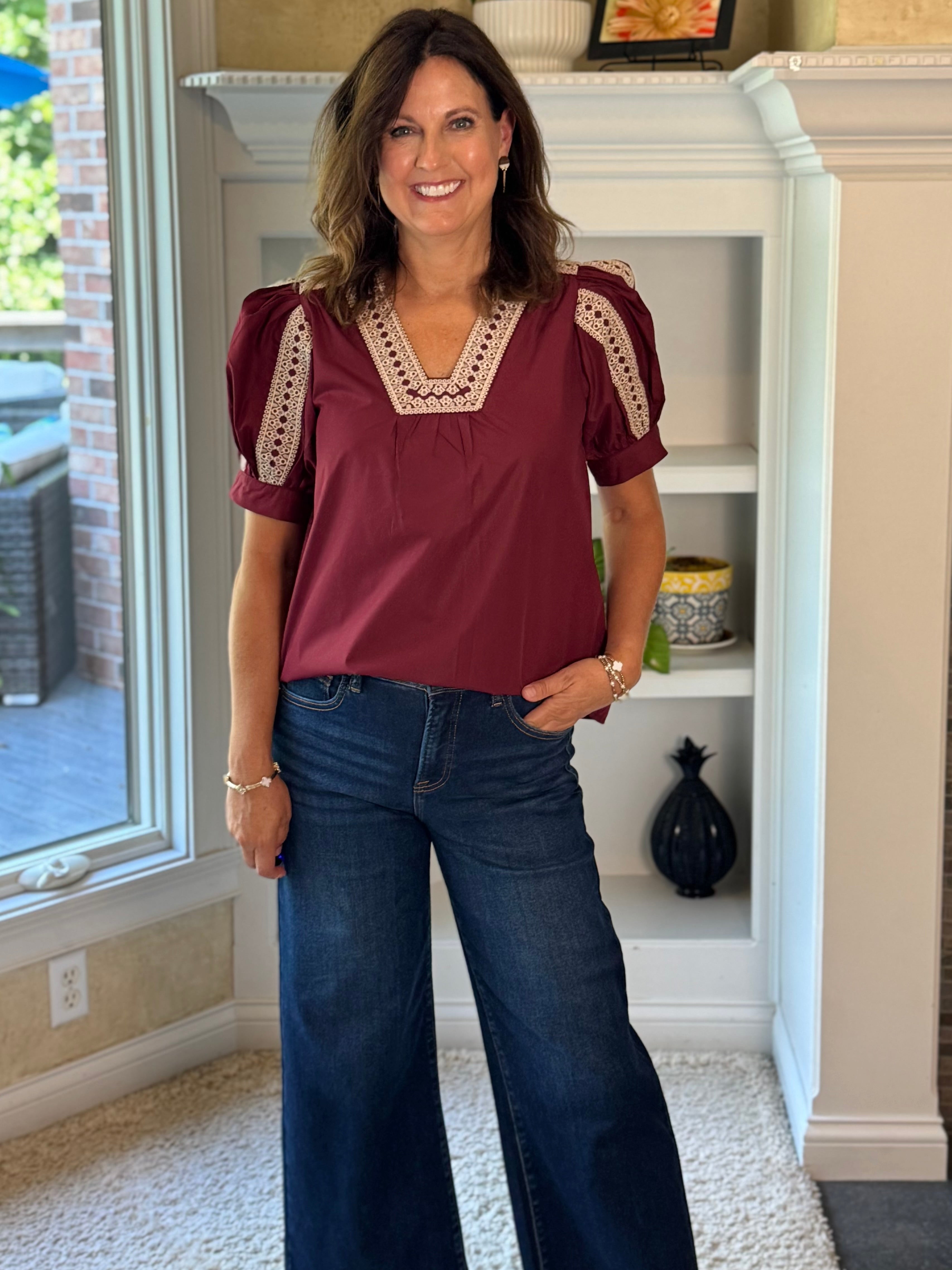Bordeaux Charm Top