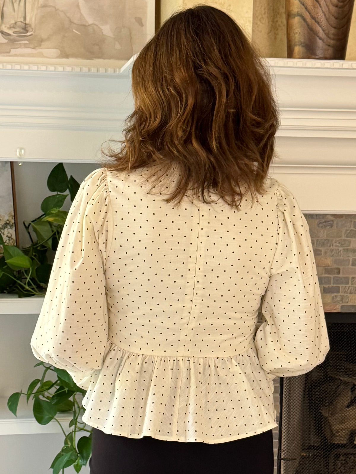 A Touch of Polka Peplum Top