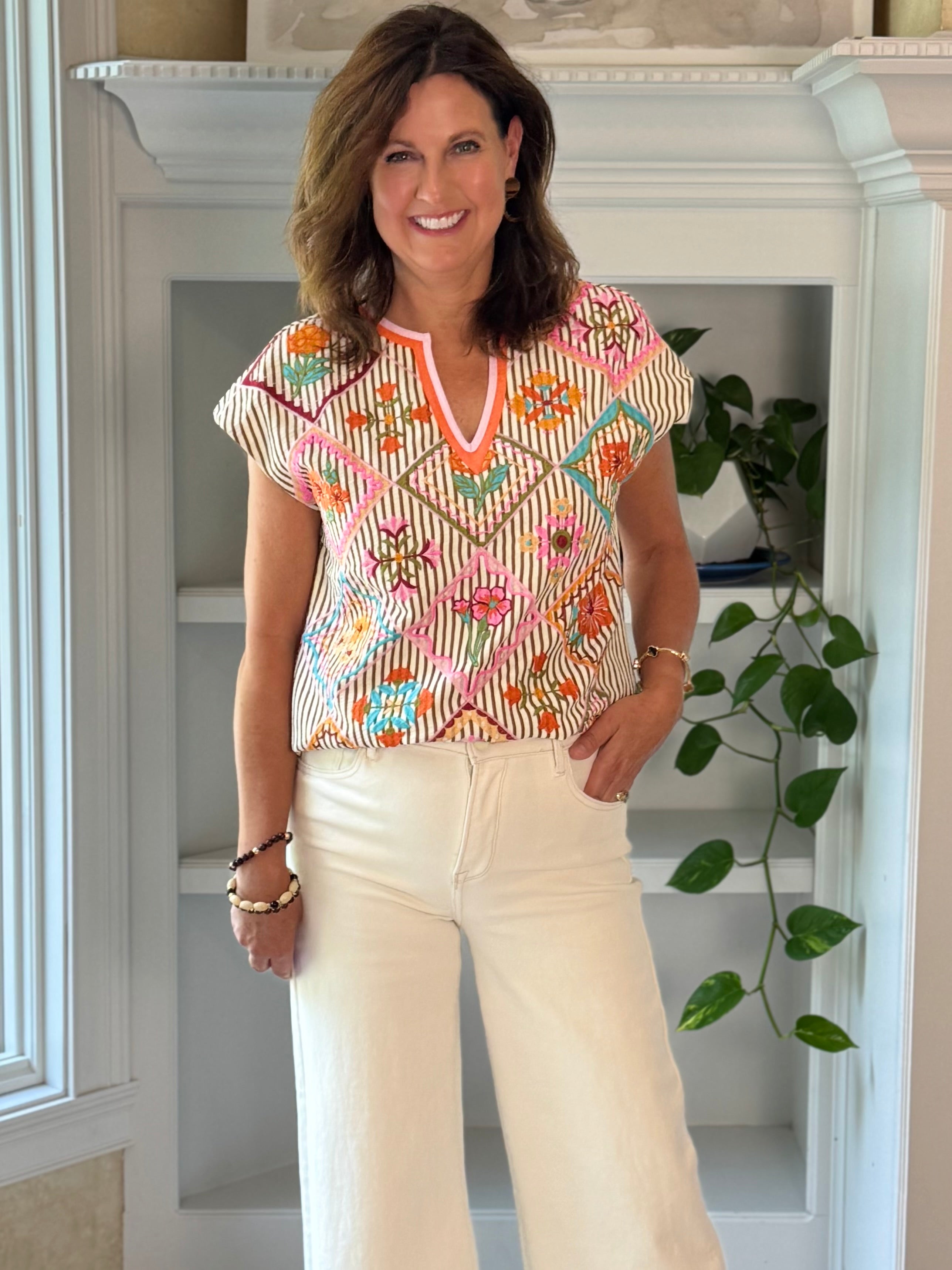 THML Vibrance Embroidered Top