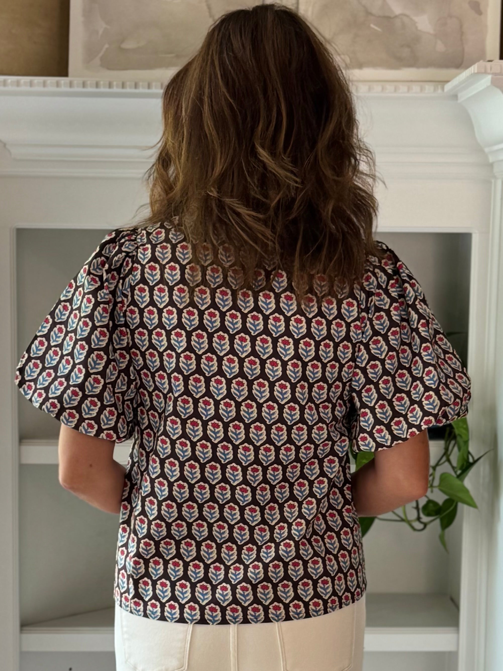 Scarlet Trim Floral top