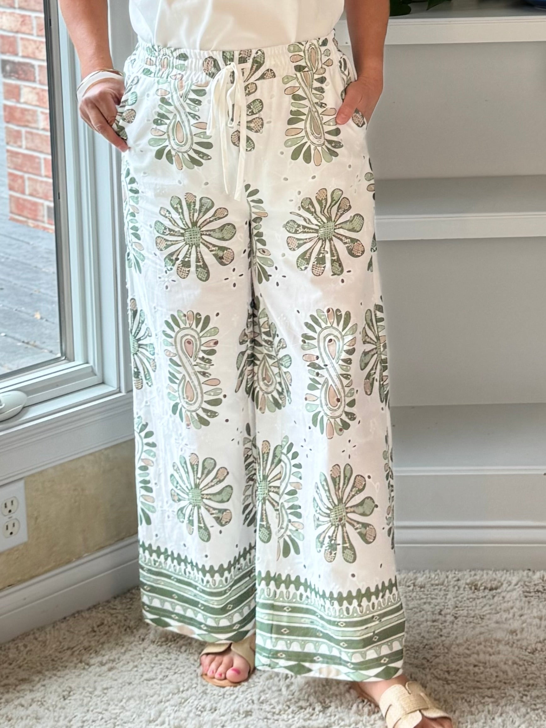 Olive Joy Wide Leg Pants
