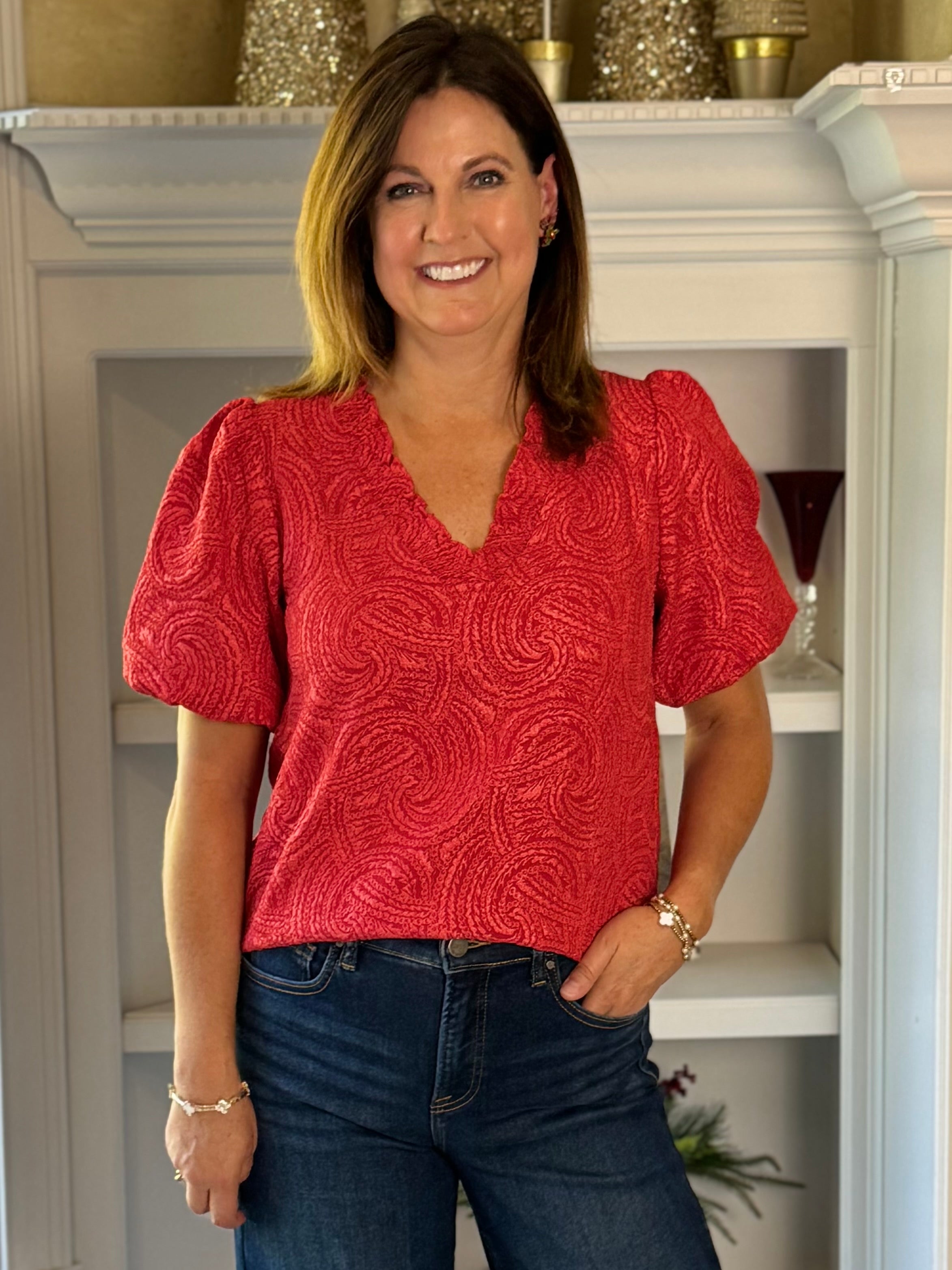 Crimson Swirl Blouse