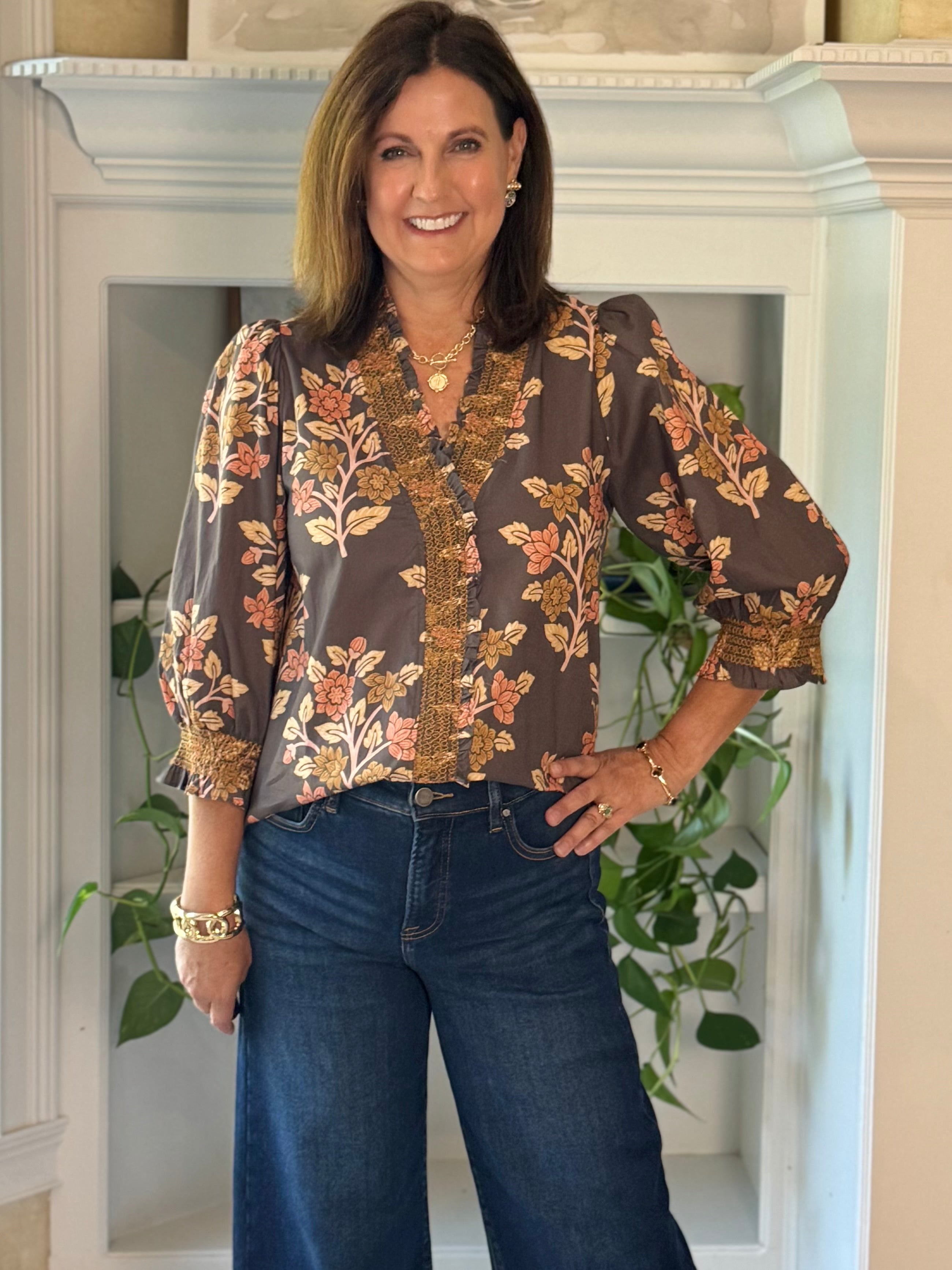 Fall Flourish Floral Top