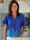 Blue Horizon Embroidered Top