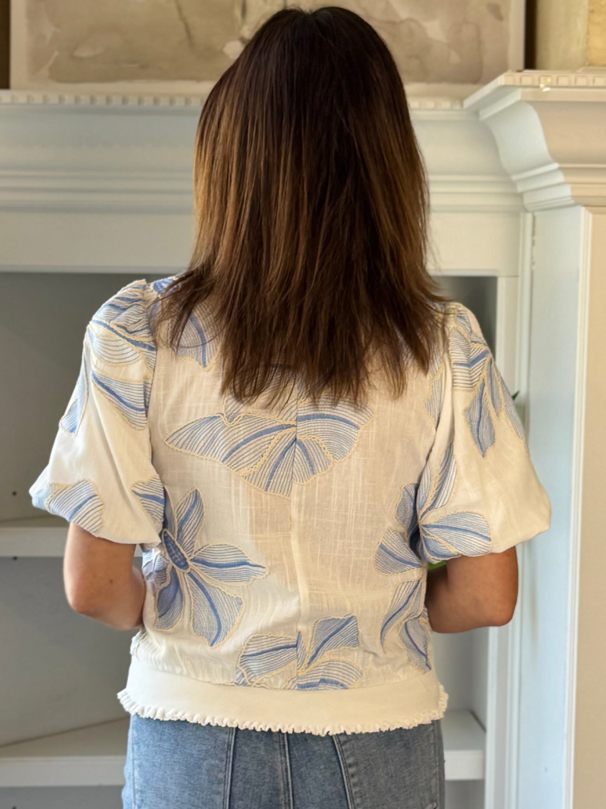 Meadow Embroidered Top - Ivory