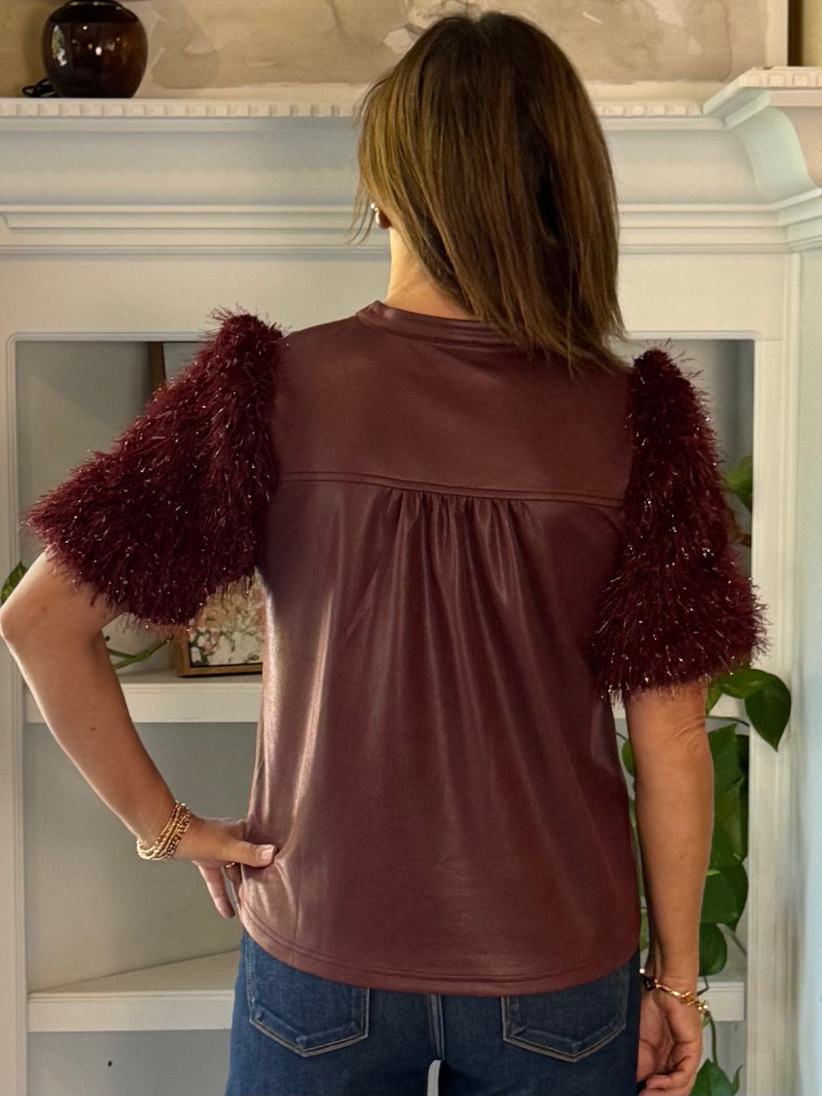 Steal the Scene Fringe Sleeve Top