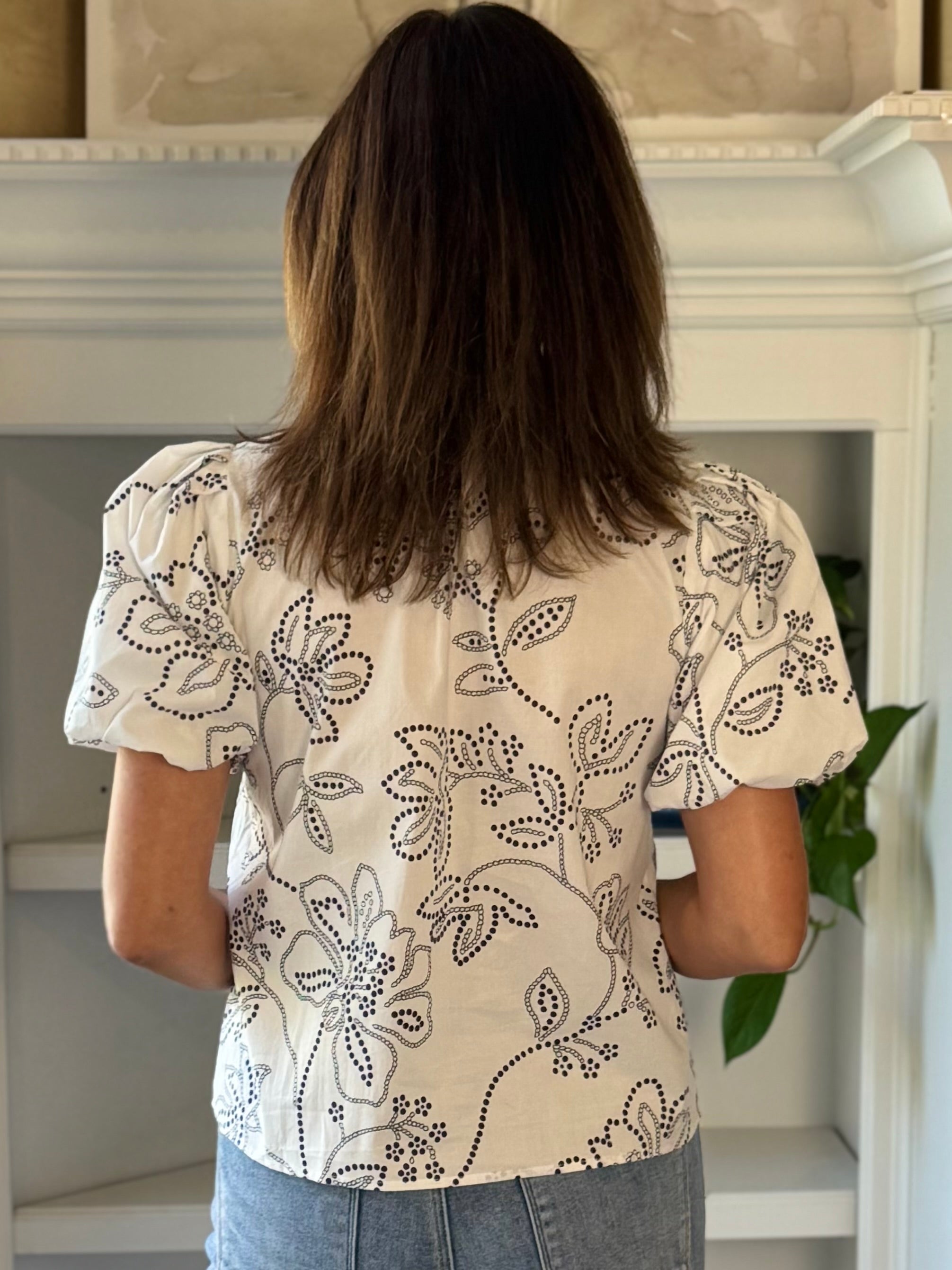 Flourish Print Blouse - White