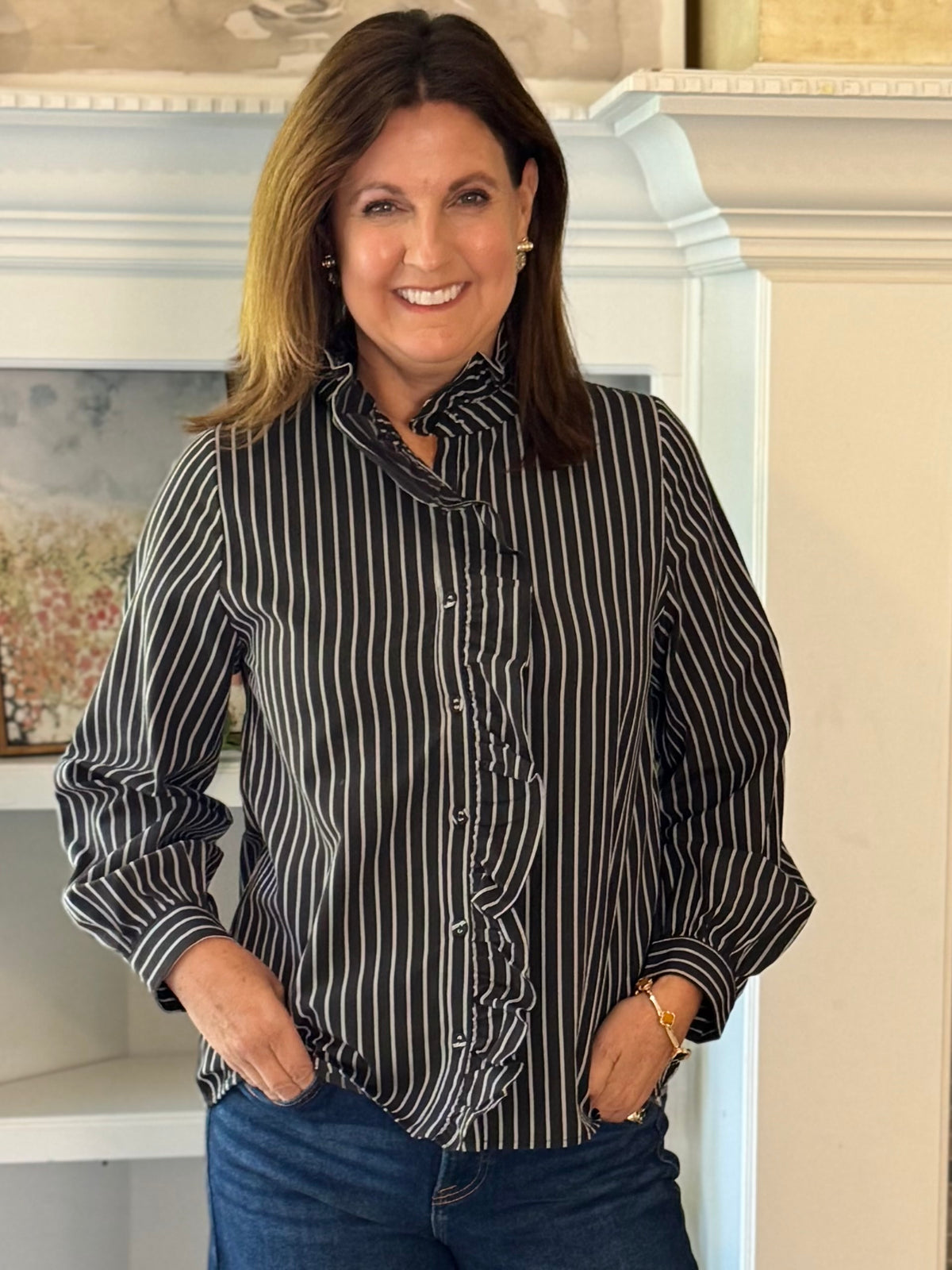 Between the Lines Striped Blouse