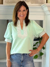 Timeless Contrast Top - Mint