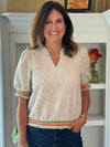 Retro Contrast Knit Top