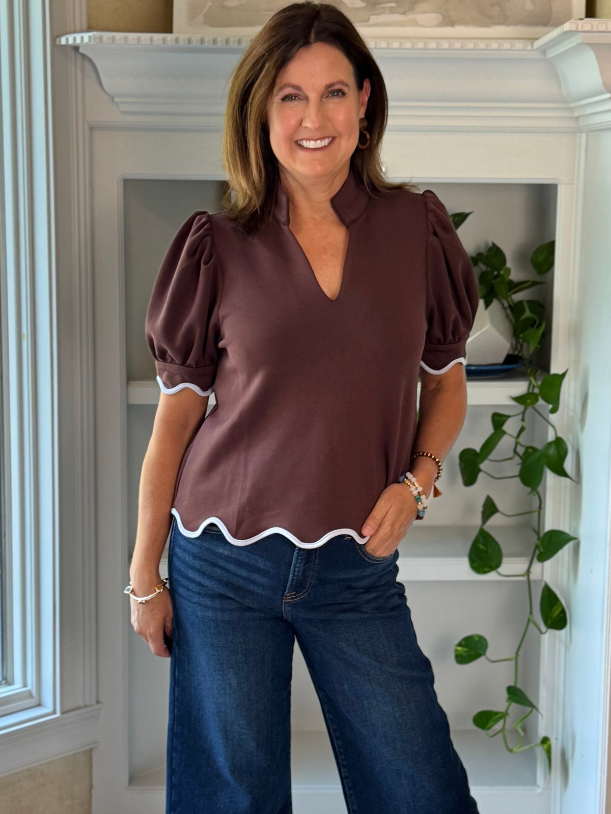 Scalloped Sophistication Top