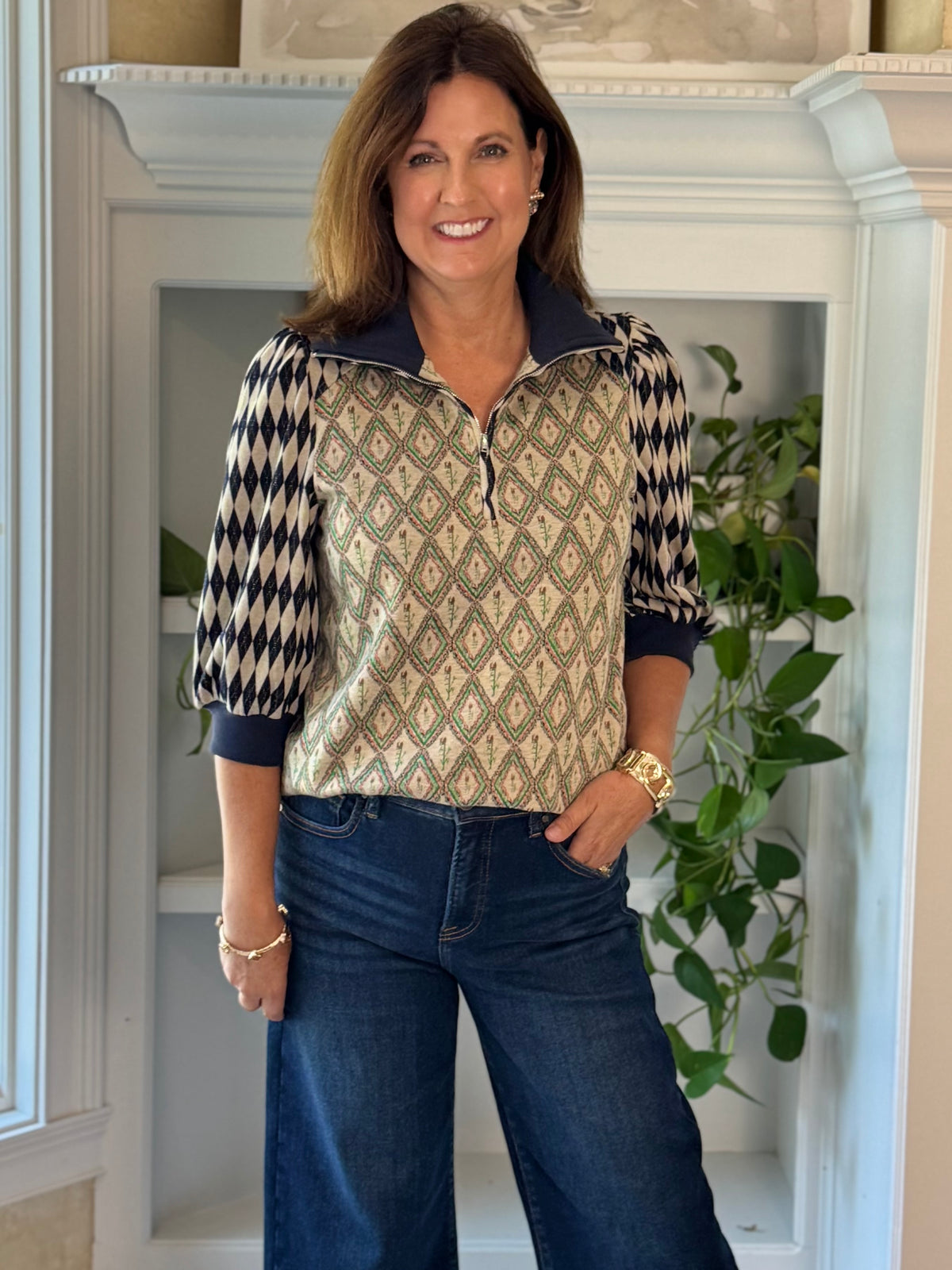 In the Mix Quarter-Zip Top
