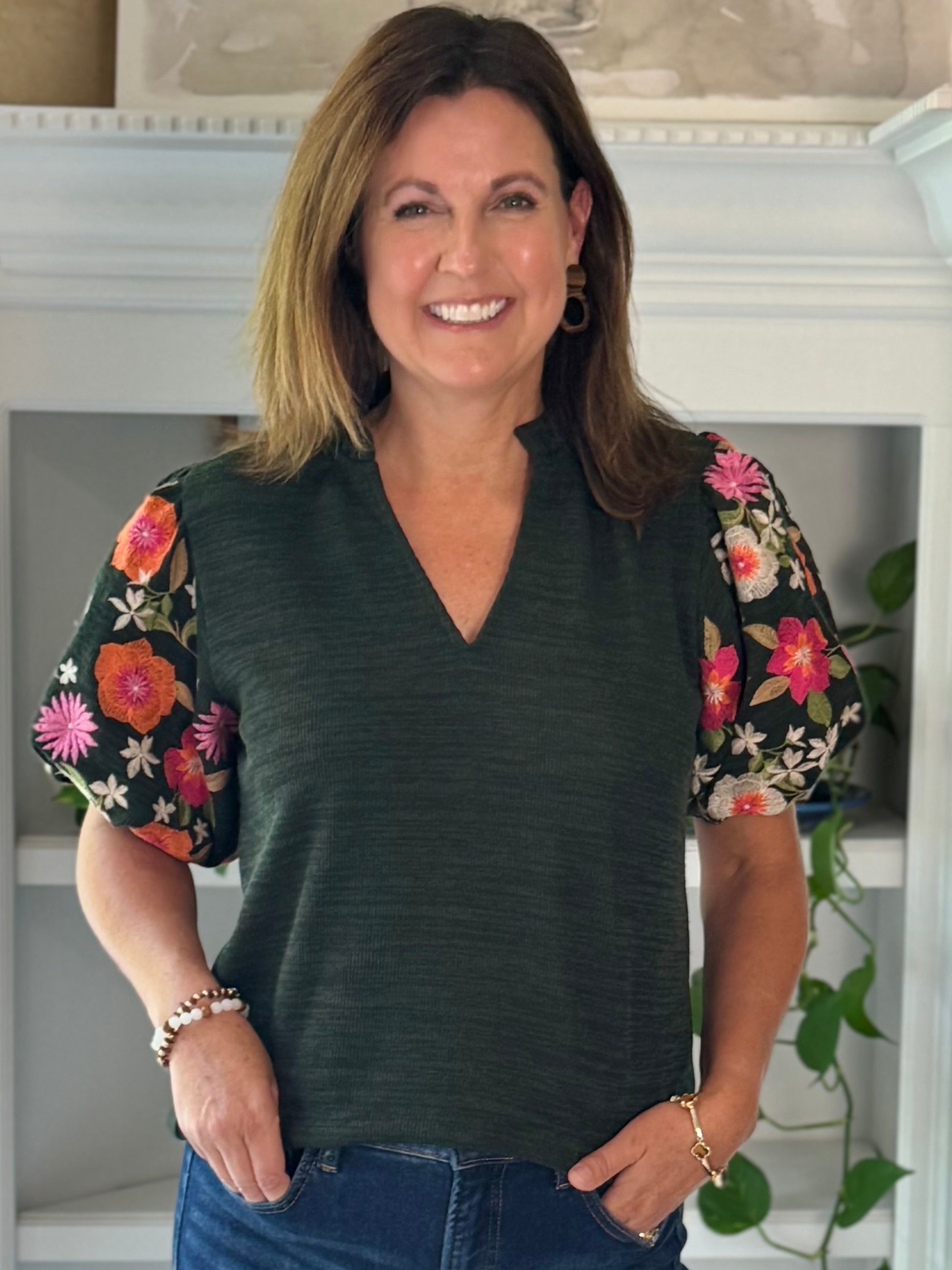 THML Fall in Bloom Embroidered Top
