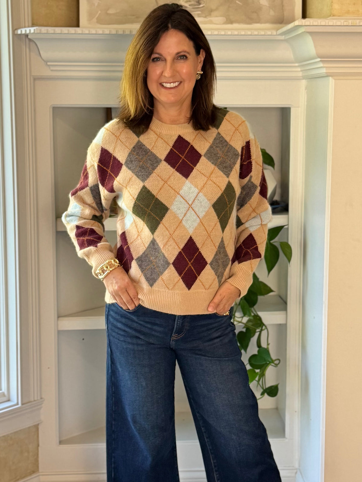 Diamond Days Argyle Sweater