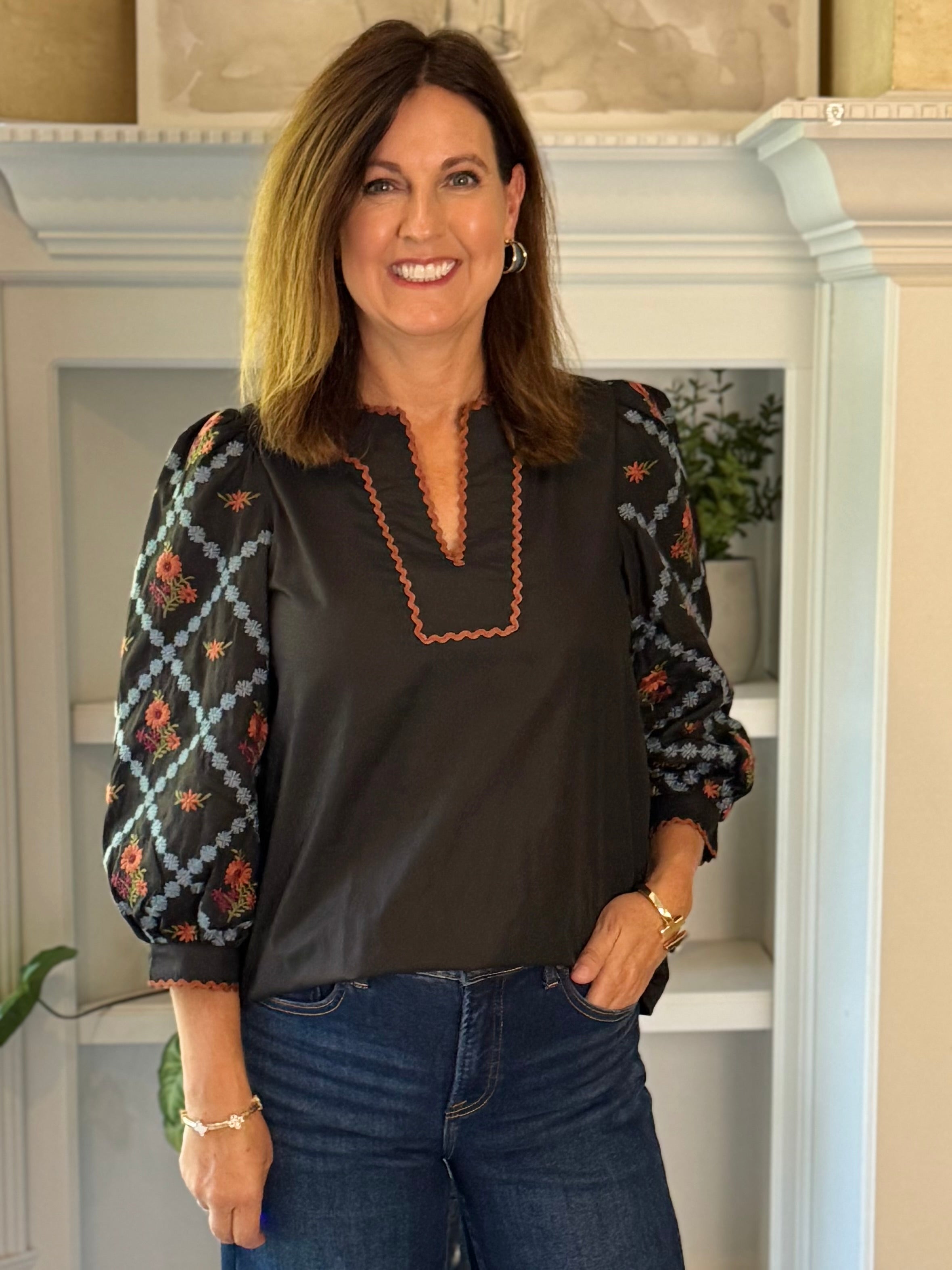 Copper Moon Embroidered Top