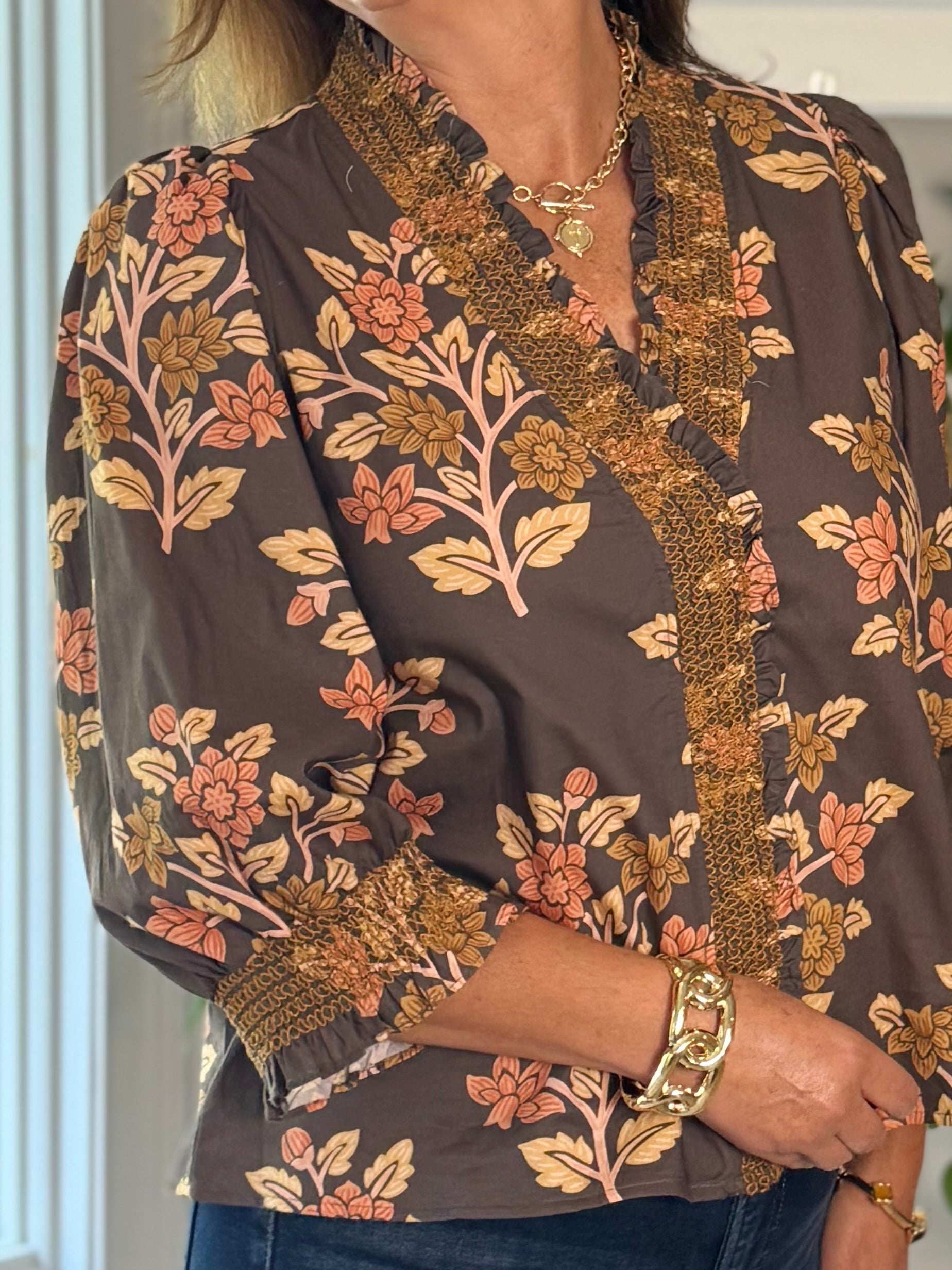 Fall Flourish Floral Top