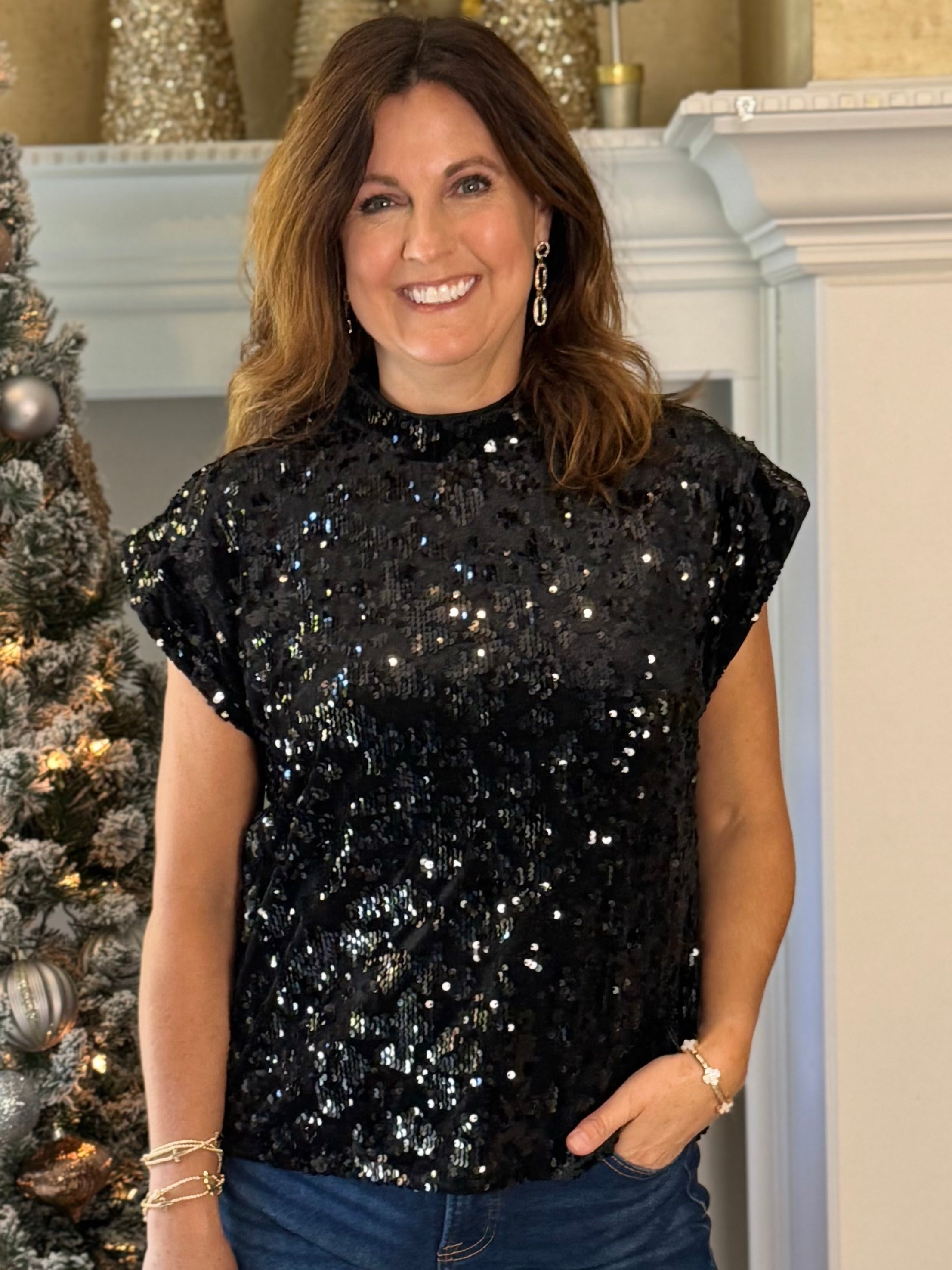 THML Sequin Luxe Top