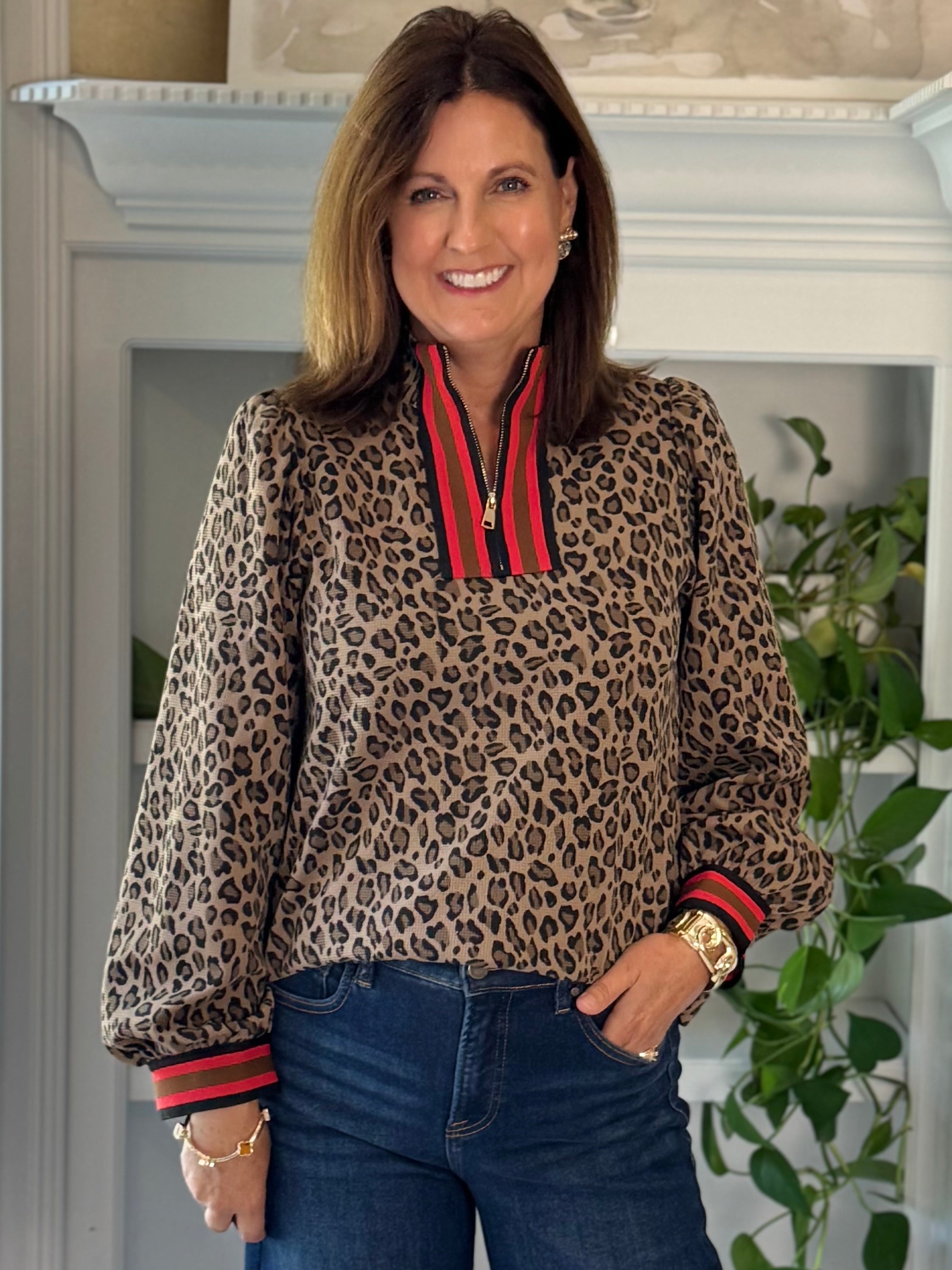 Wild Streak Contrast Top