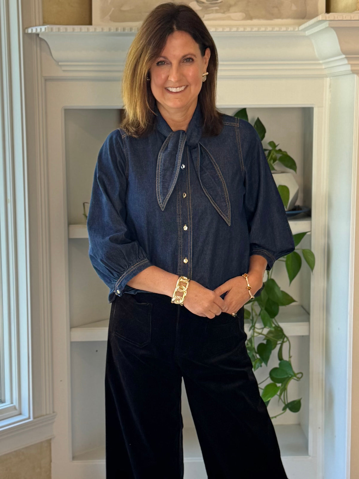 Denim With a Twist Tie Top