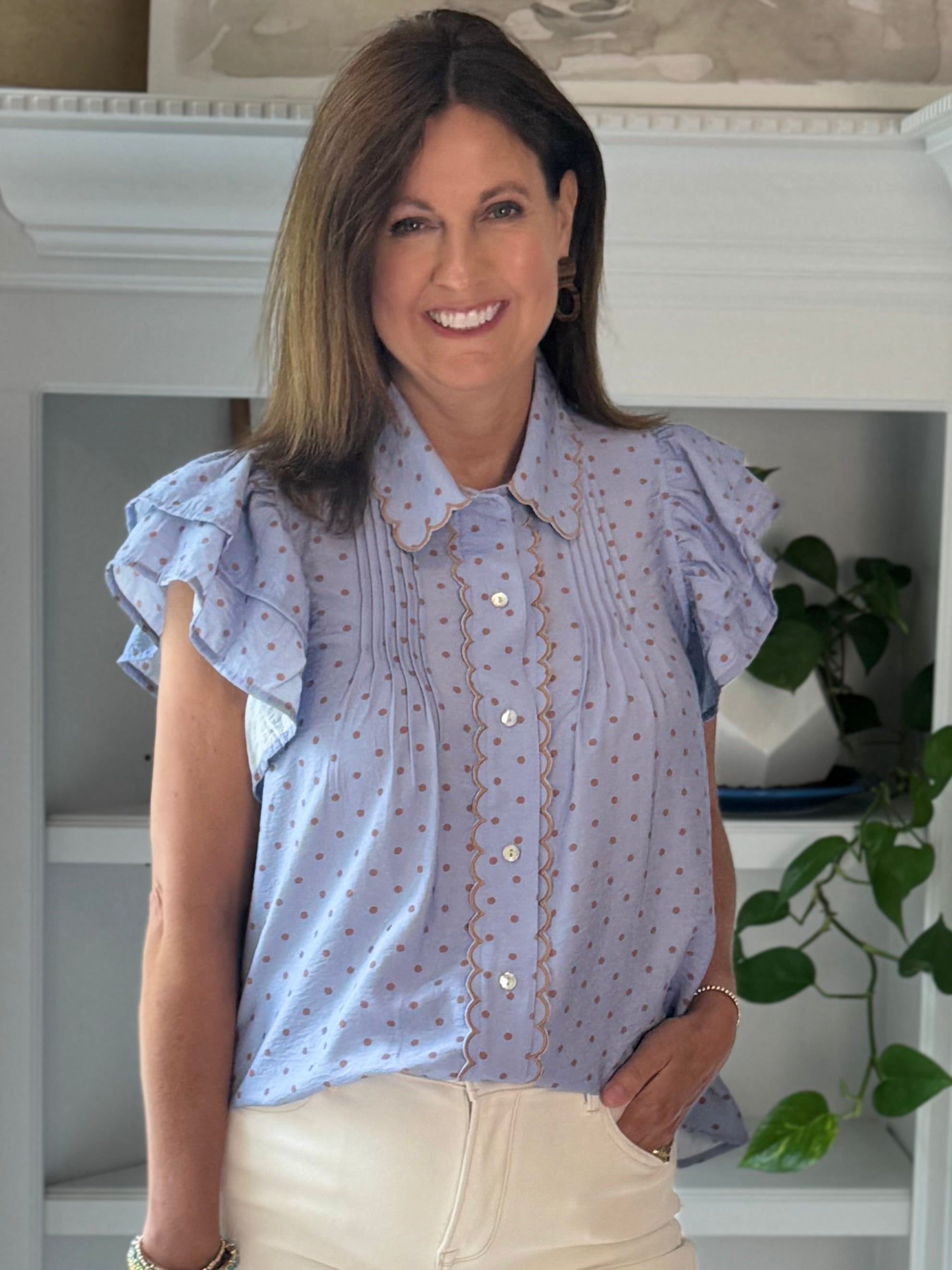 Polka Dot Delight Top - Blue
