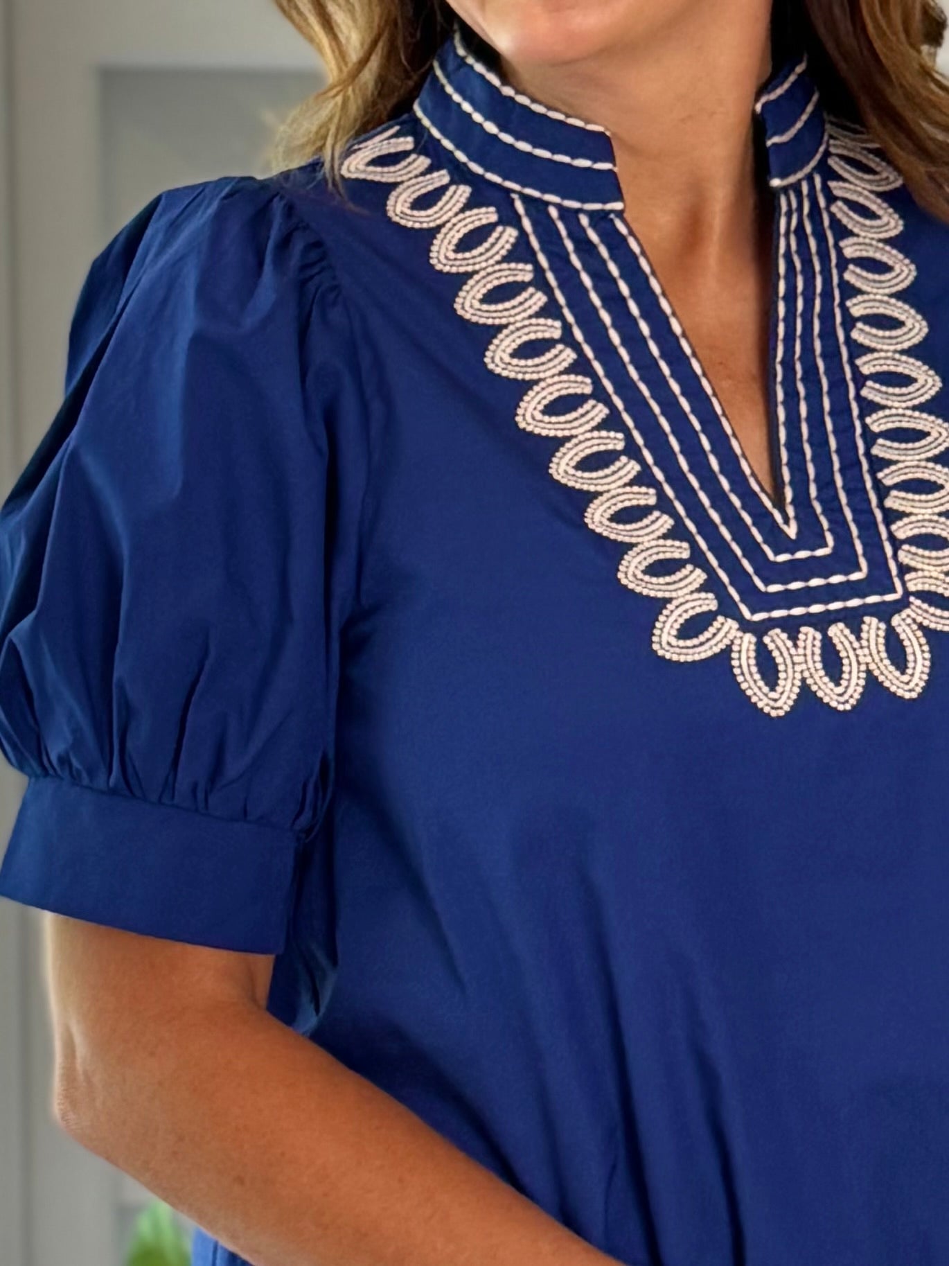 Radiance Embroidered Top - Blue