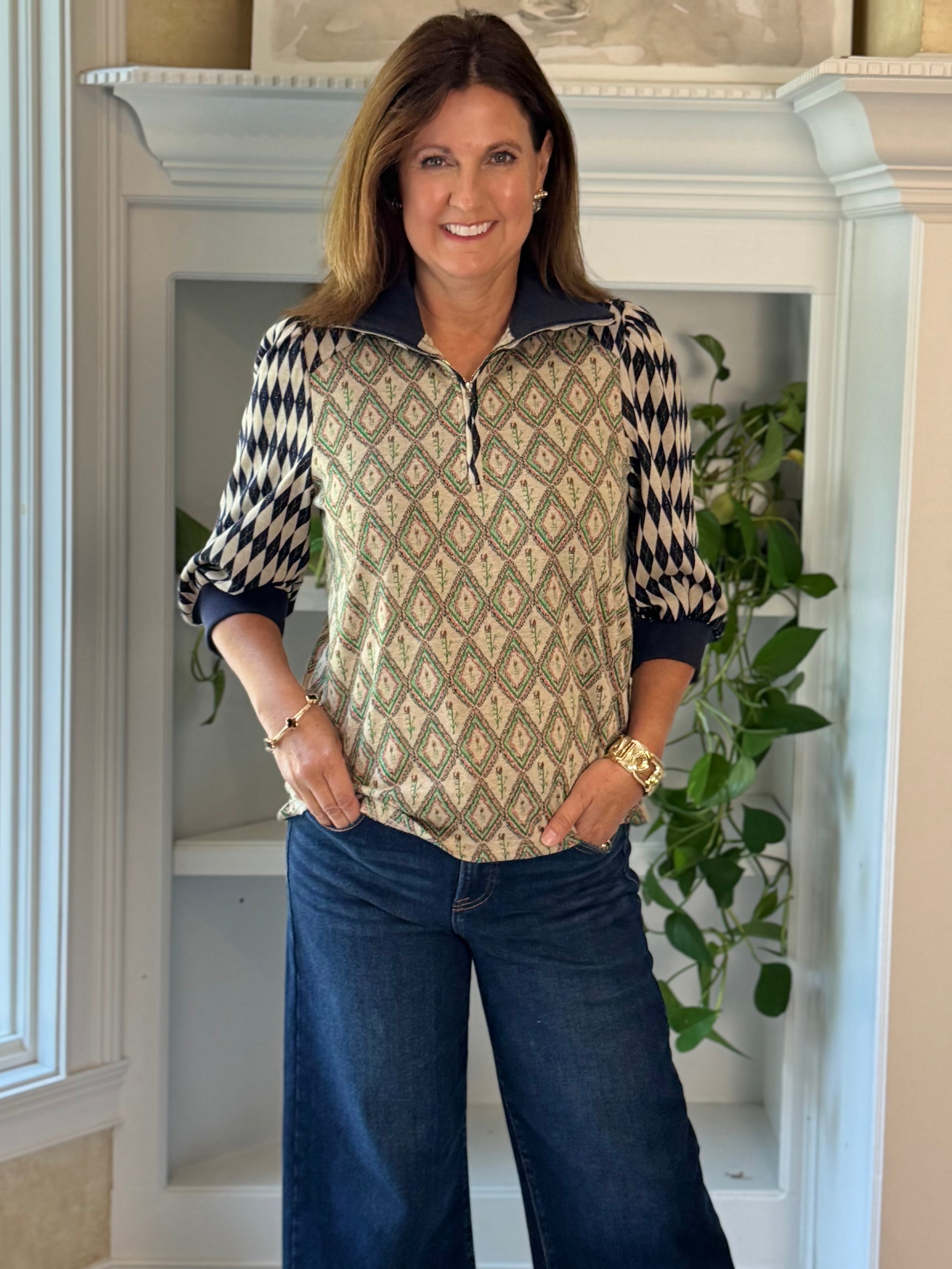 In the Mix Quarter-Zip Top