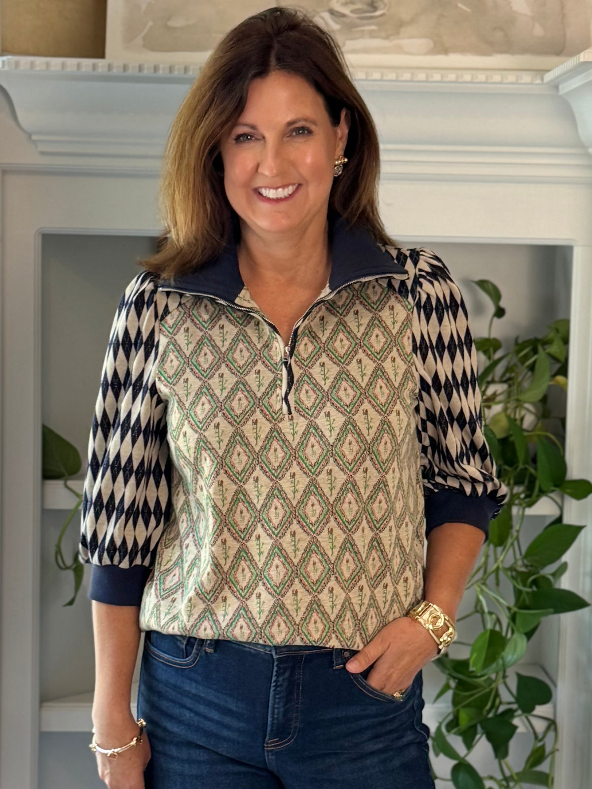 In the Mix Quarter-Zip Top